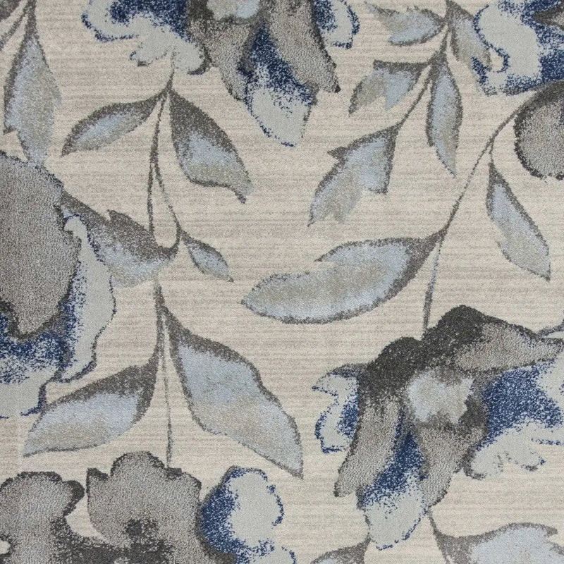 5' X 8' Ivory Blue And Gray Floral Vines Area Rug Homeroots Home Decor