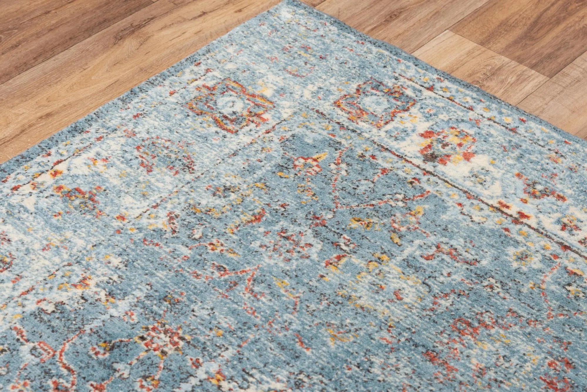 5' X 8' Ivory Blue And Yellow New Zealand Lambs Wool Oriental Hand Carved Handmade Area Rug Homeroots Home Decor