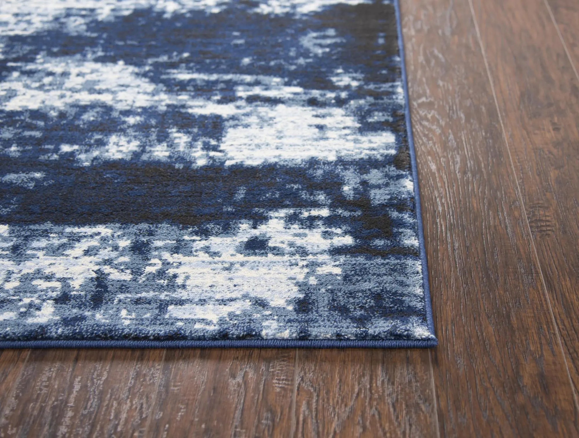 5' X 8' Ivory Blue Light Blue And Dark Blue Abstract Area Rug Homeroots Home Decor