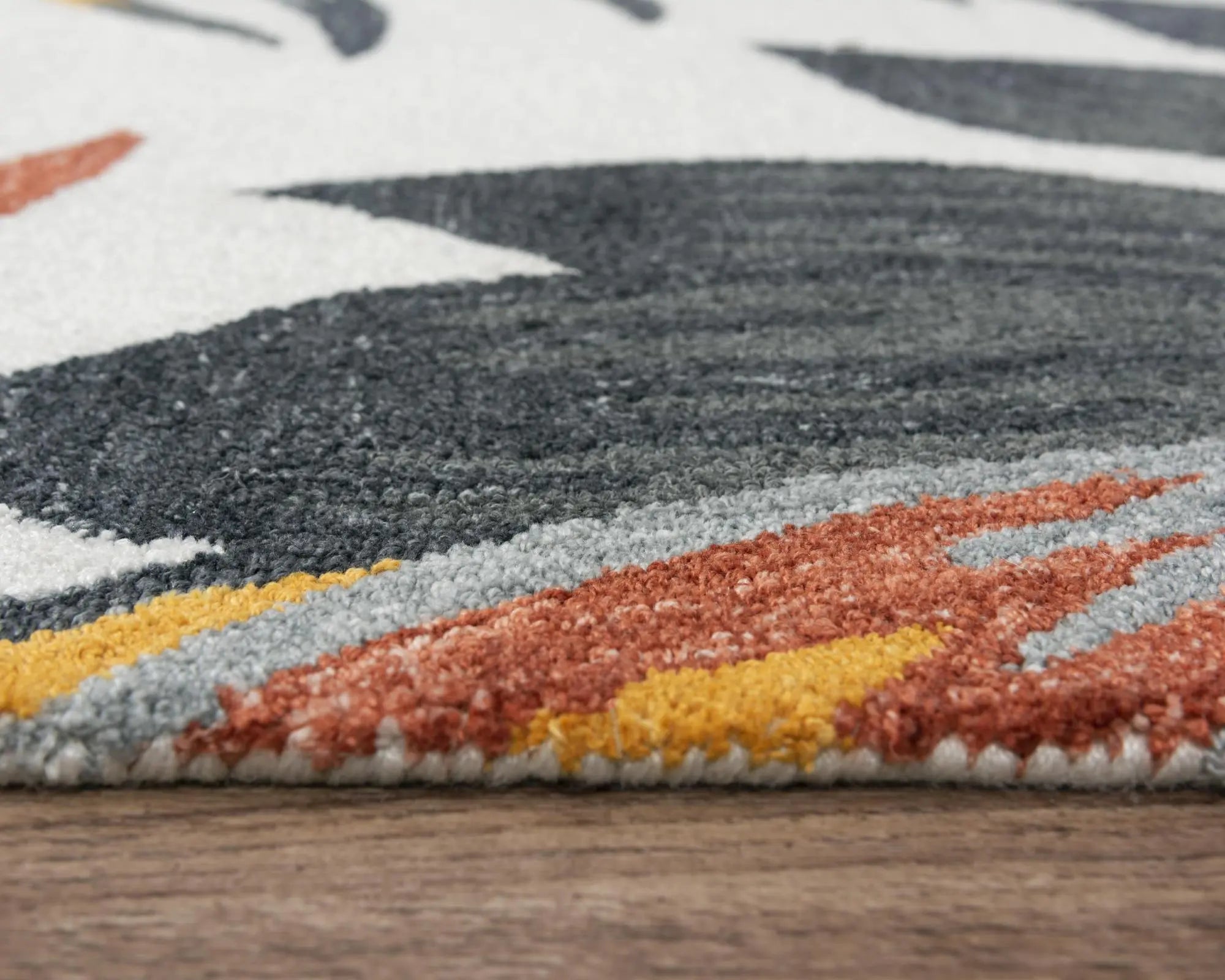 5' X 8' Ivory Orange Red And Gray Floral Hand Tufted Area Rug Homeroots Home Decor