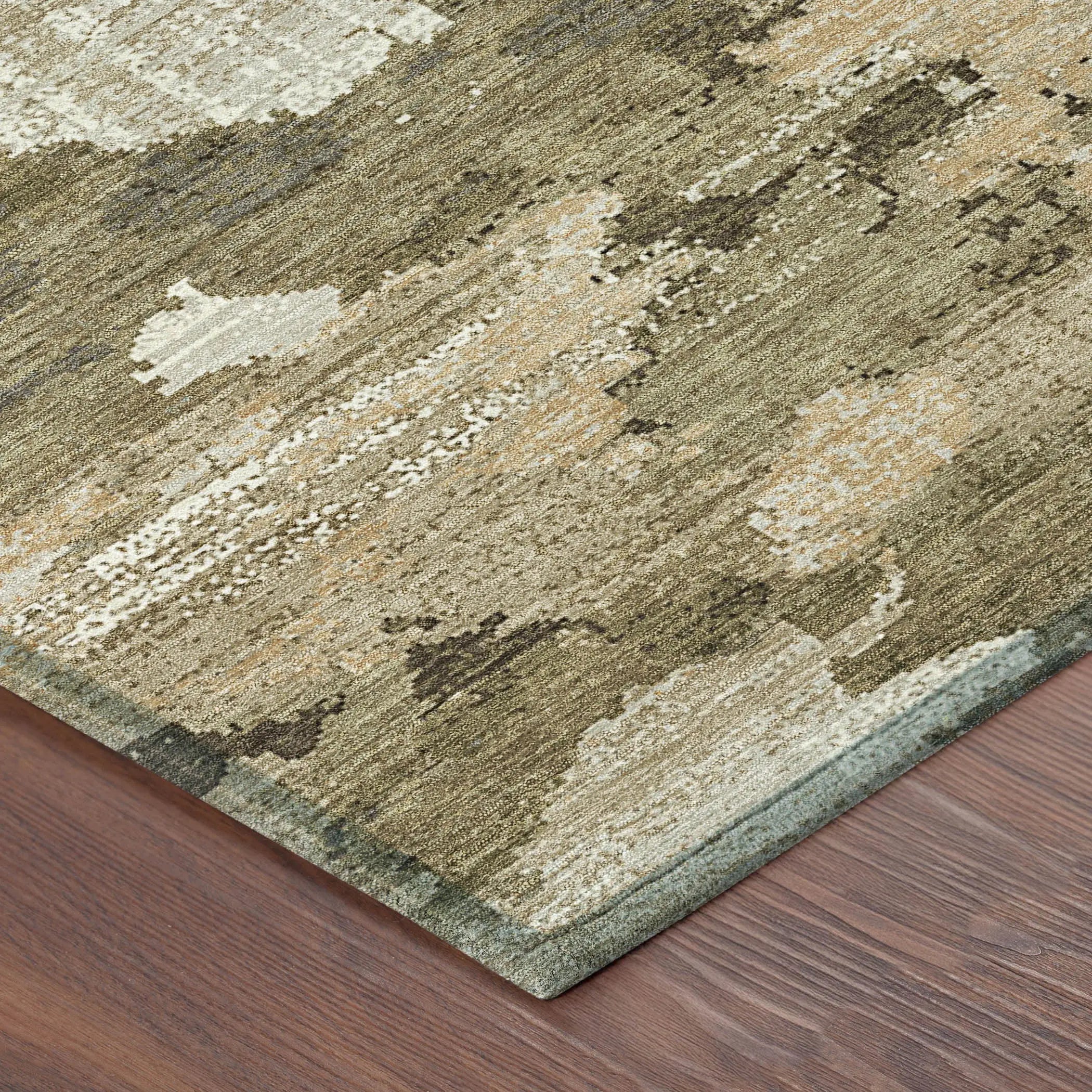 5' X 8' Khaki And Beige Abstract Washable Indoor Outdoor Area Rug Homeroots Outdoor