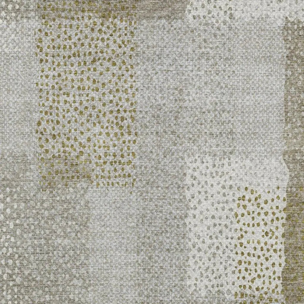 5' X 8' Khaki And Brown Abstract Washable Indoor Outdoor Area Rug Homeroots Outdoor