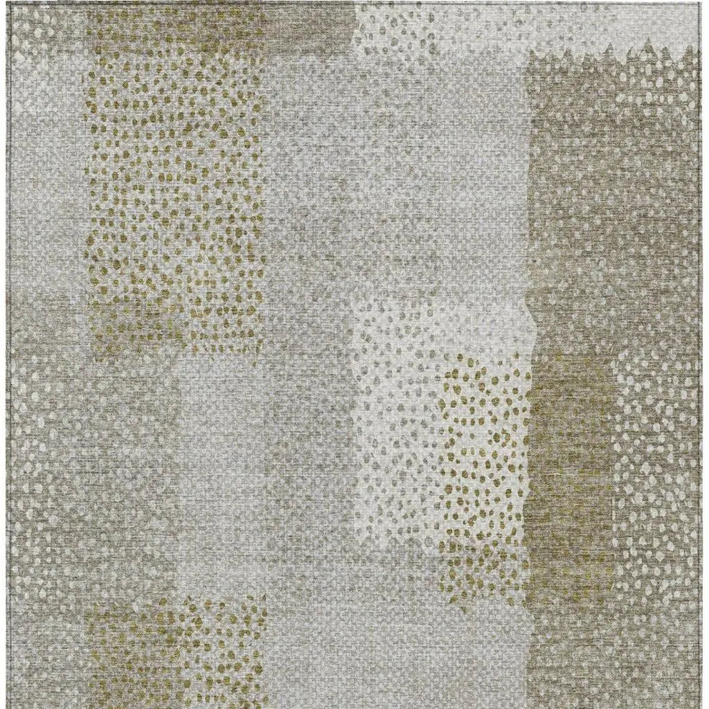 5' X 8' Khaki And Brown Abstract Washable Indoor Outdoor Area Rug Homeroots Outdoor