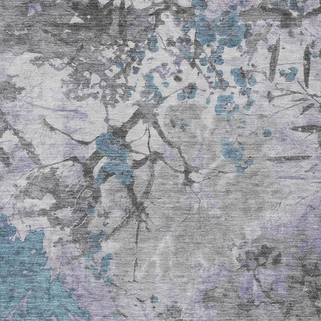 5' X 8' Lavender And Ivory Abstract Washable Indoor Outdoor Area Rug Homeroots Outdoor