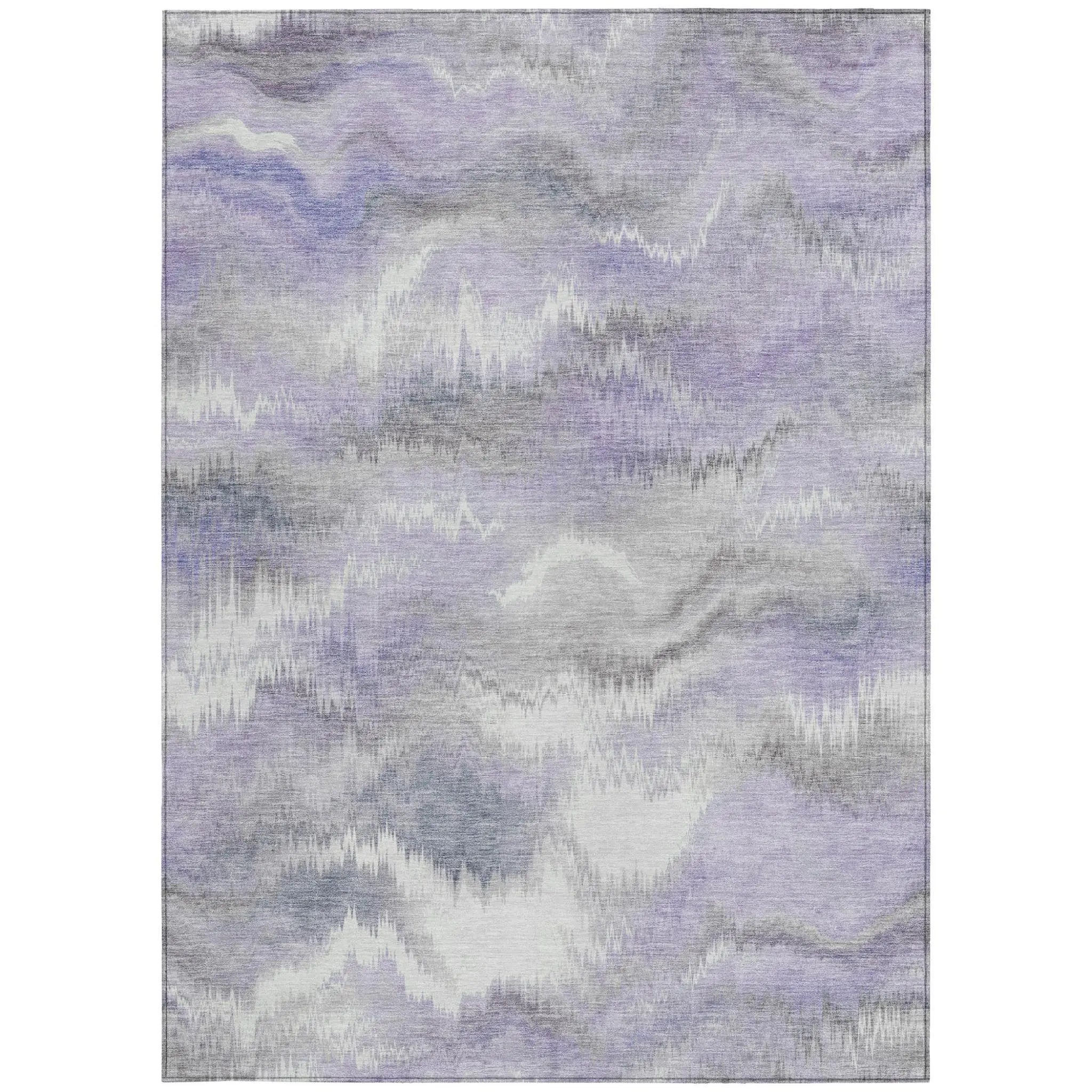 5' X 8' Lavender And Purple Abstract Washable Indoor Outdoor Area Rug Homeroots Outdoor