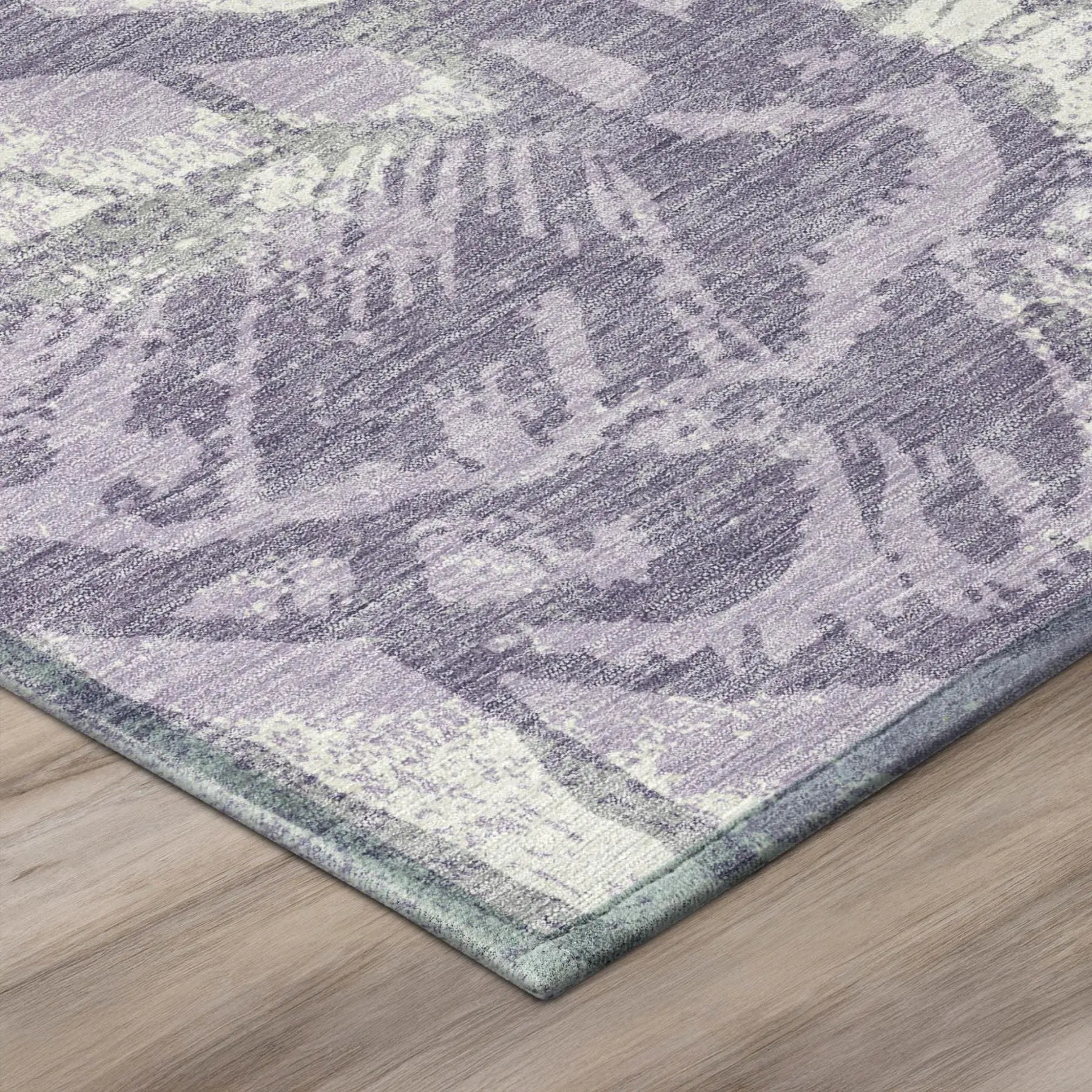 5' X 8' Lavender And Purple Floral Washable Indoor Outdoor Area Rug Homeroots Outdoor