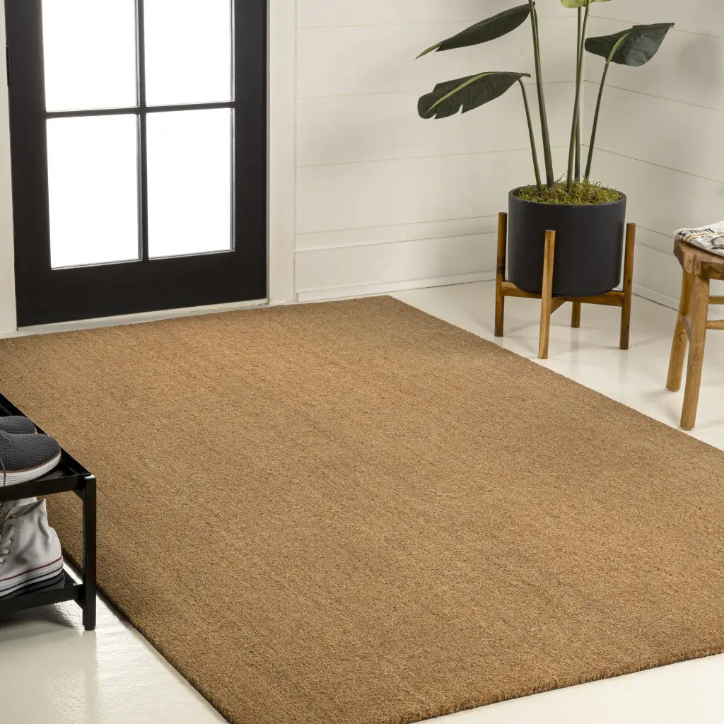 5' X 8' Light Brown Indoor Outdoor Area Rug Homeroots Outdoor