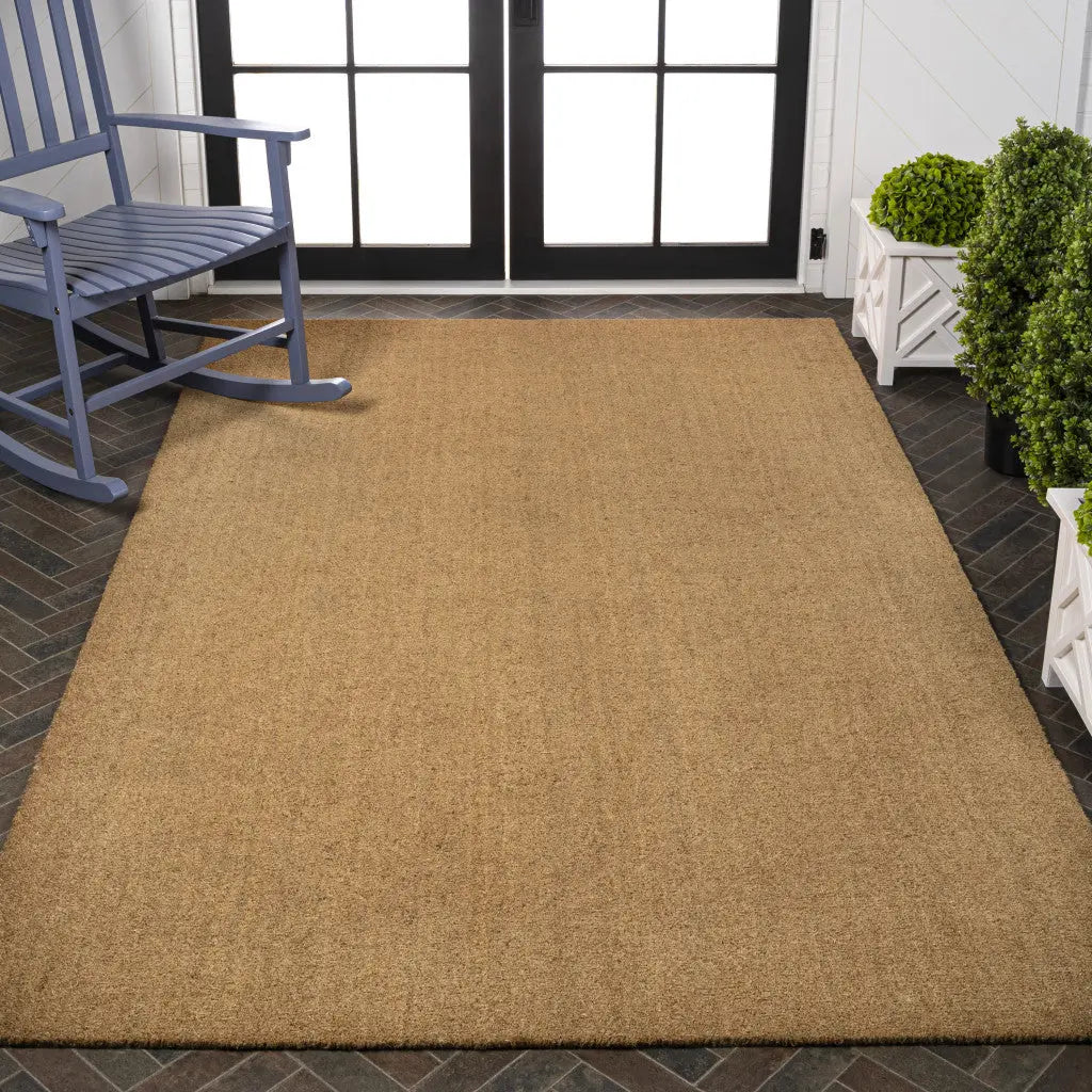 5' X 8' Light Brown Indoor Outdoor Area Rug Homeroots Outdoor