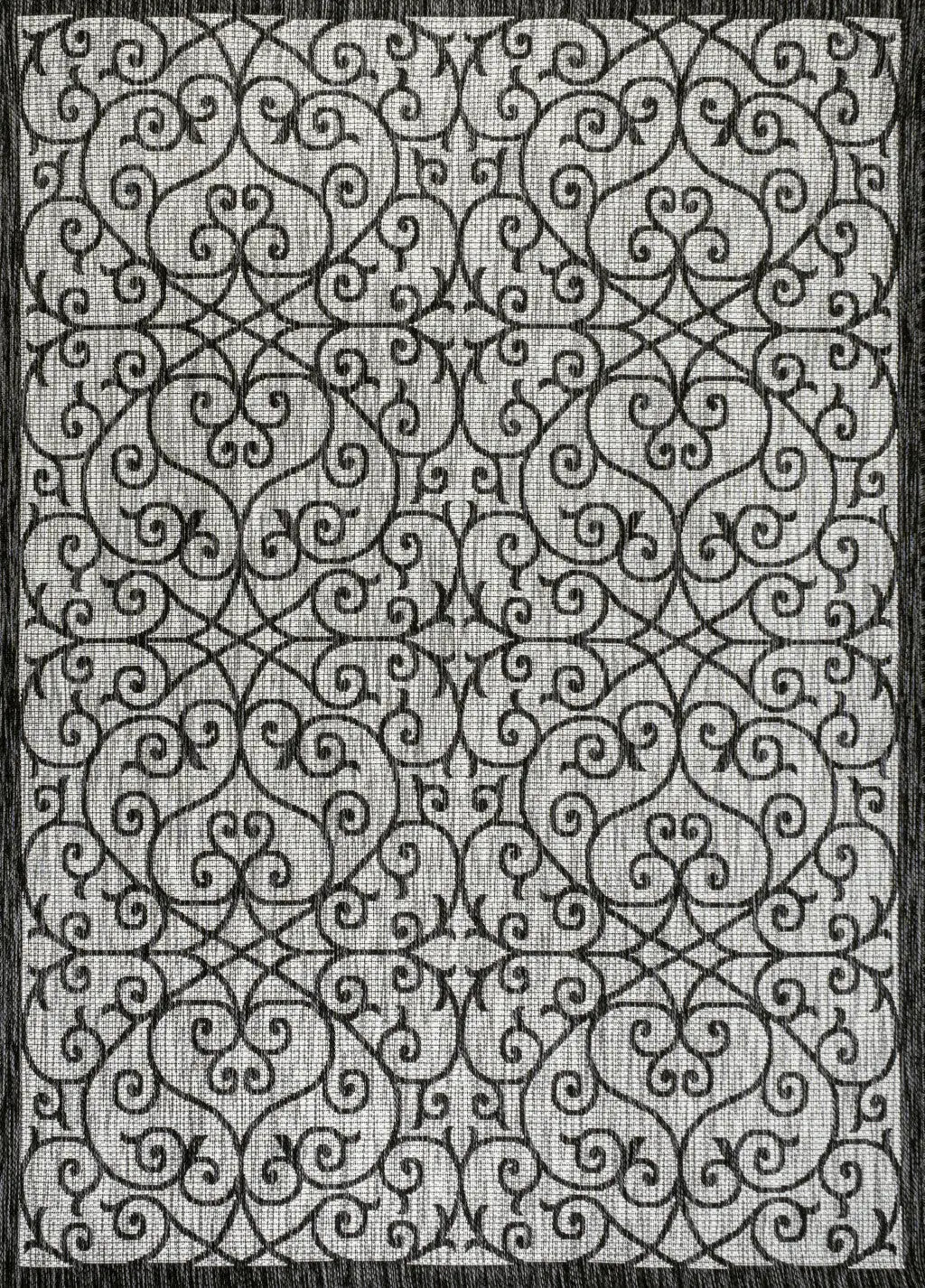 5' X 8' Light Gray And Black Geometric Indoor Outdoor Area Rug Homeroots Outdoor