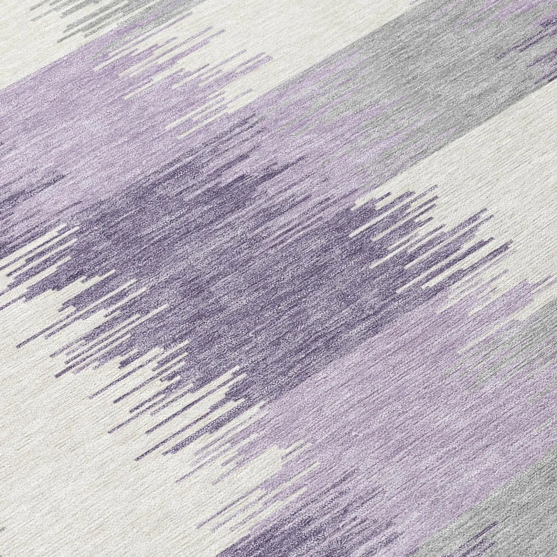 5' X 8' Lilac And Purple Geometric Washable Indoor Outdoor Area Rug Homeroots Outdoor