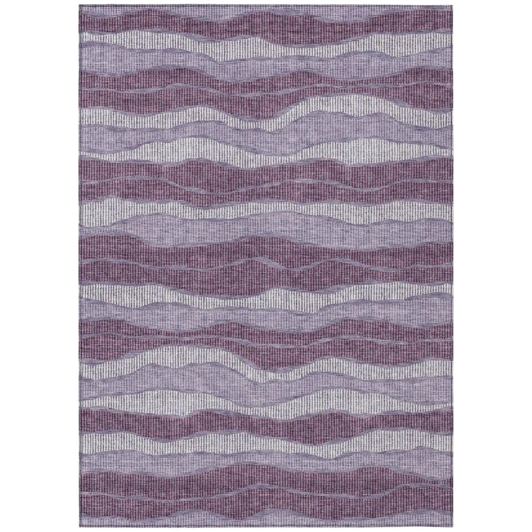 5' X 8' Lilac And Purple Striped Washable Indoor Outdoor Area Rug Homeroots Outdoor