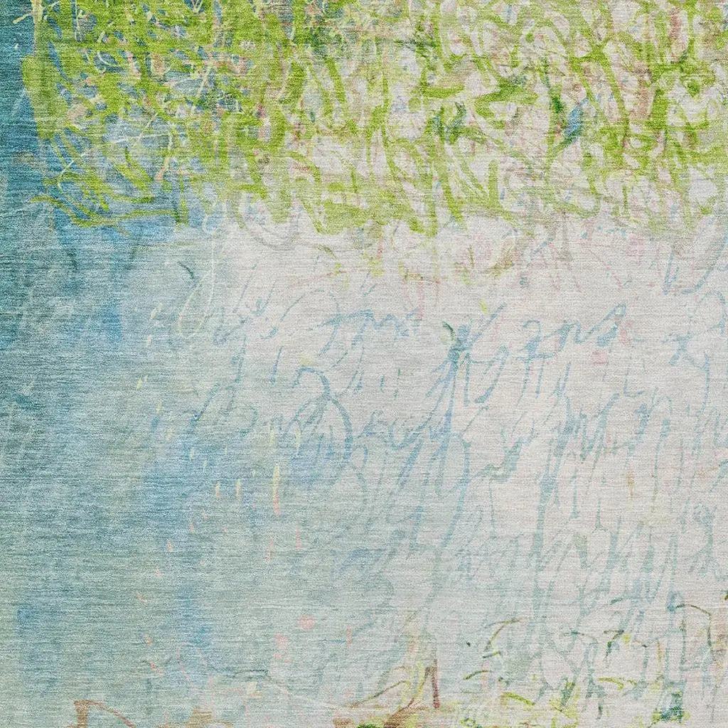 5' X 8' Lime Green And Ivory Abstract Washable Indoor Outdoor Area Rug Homeroots Outdoor