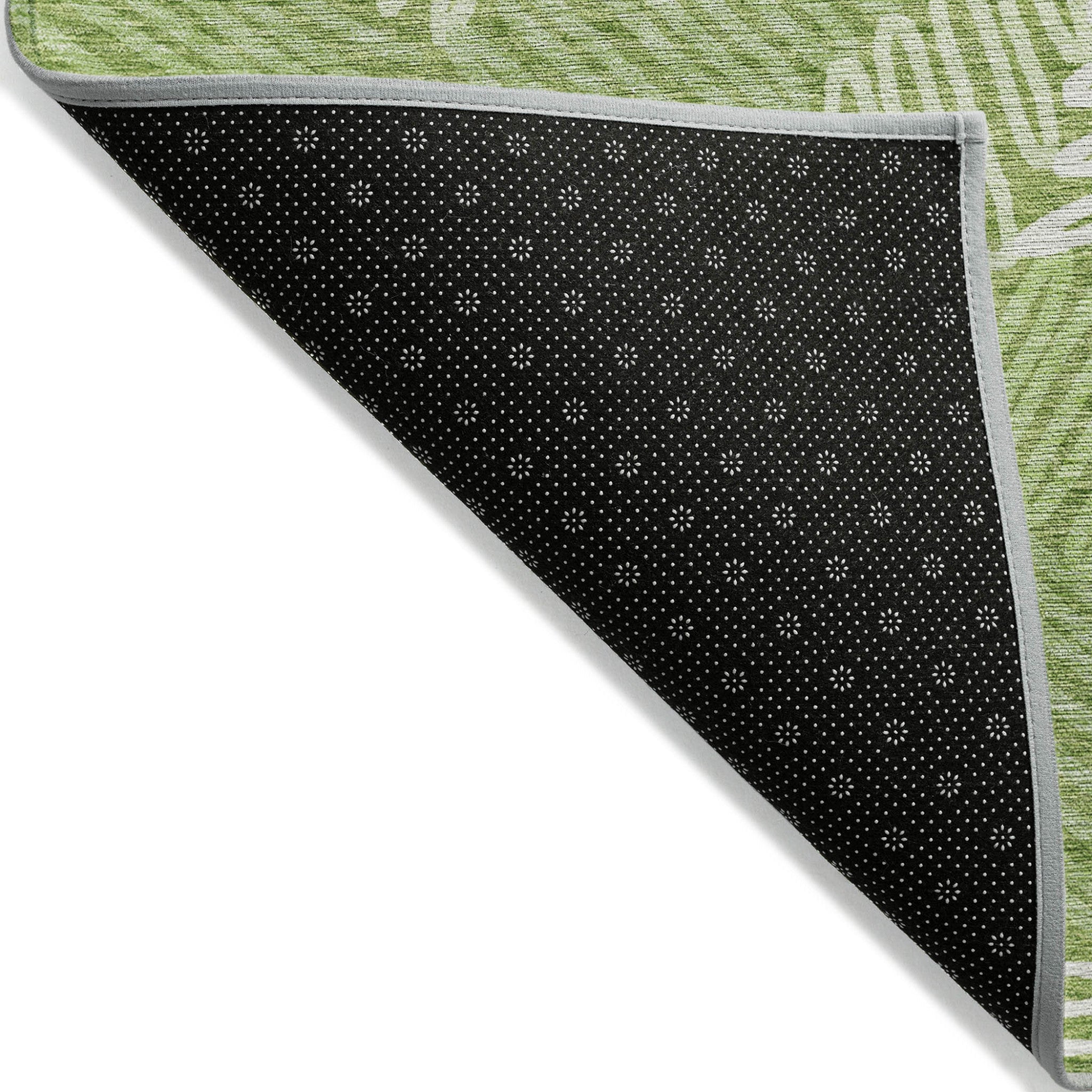 5' X 8' Lime Green And Ivory Floral Washable Indoor Outdoor Area Rug Homeroots Outdoor