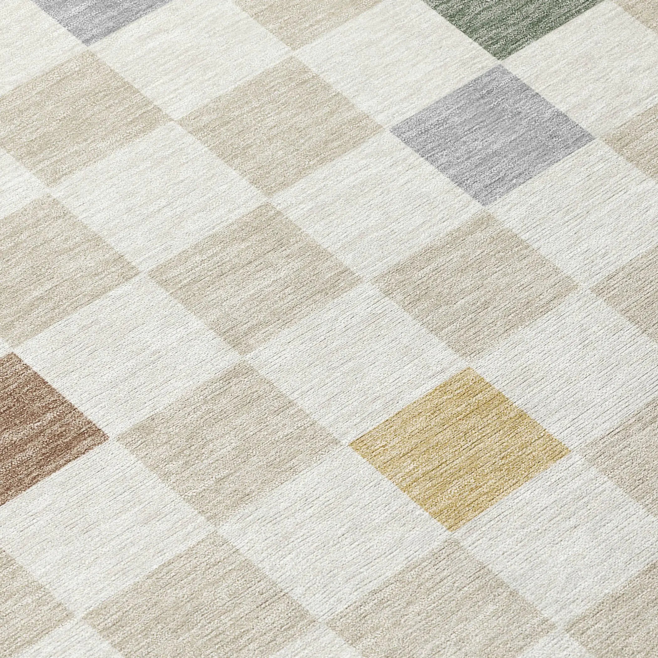 5' X 8' Linen And Black Geometric Washable Indoor Outdoor Area Rug Homeroots Outdoor