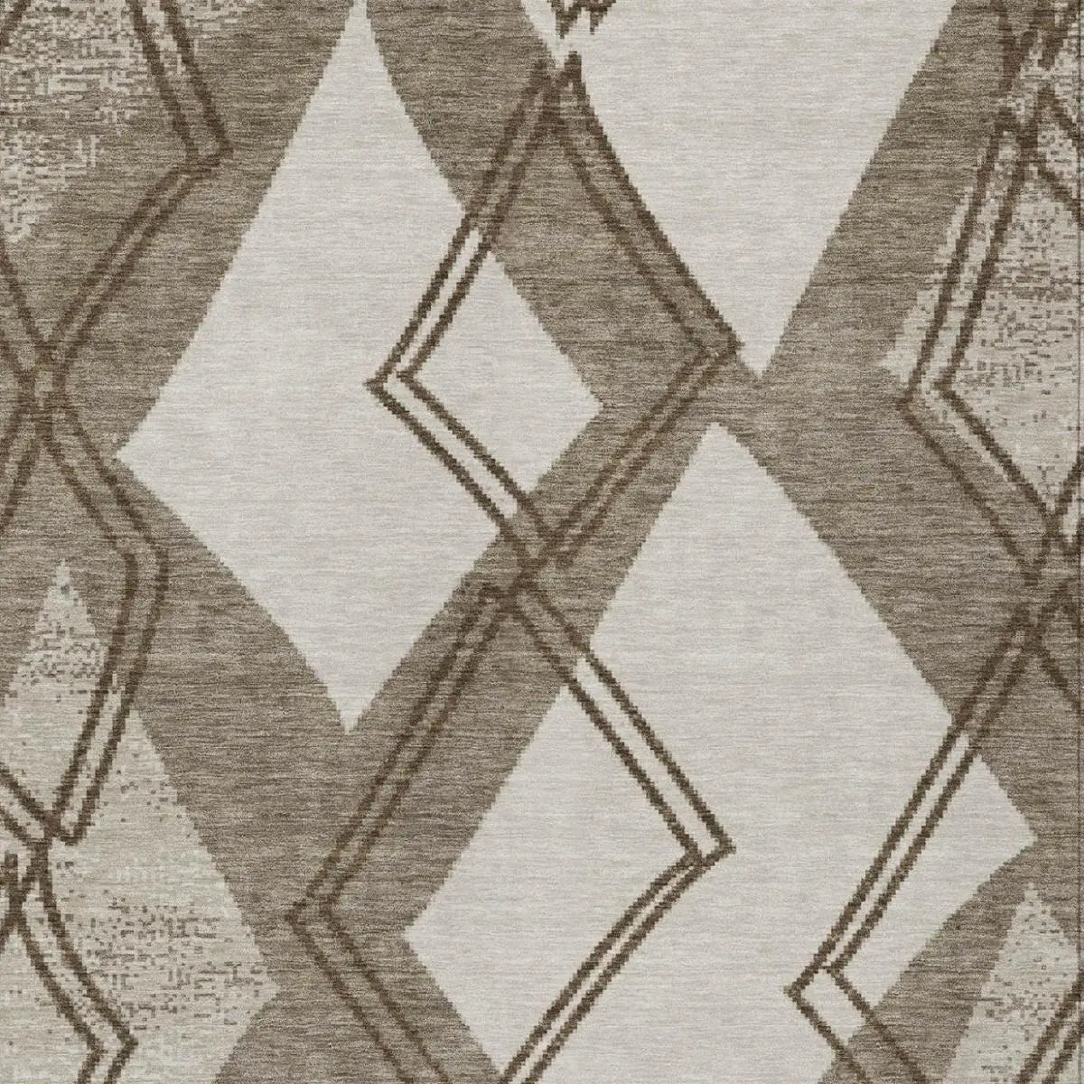 5' X 8' Linen And Ivory Geometric Washable Indoor Outdoor Area Rug Homeroots Outdoor