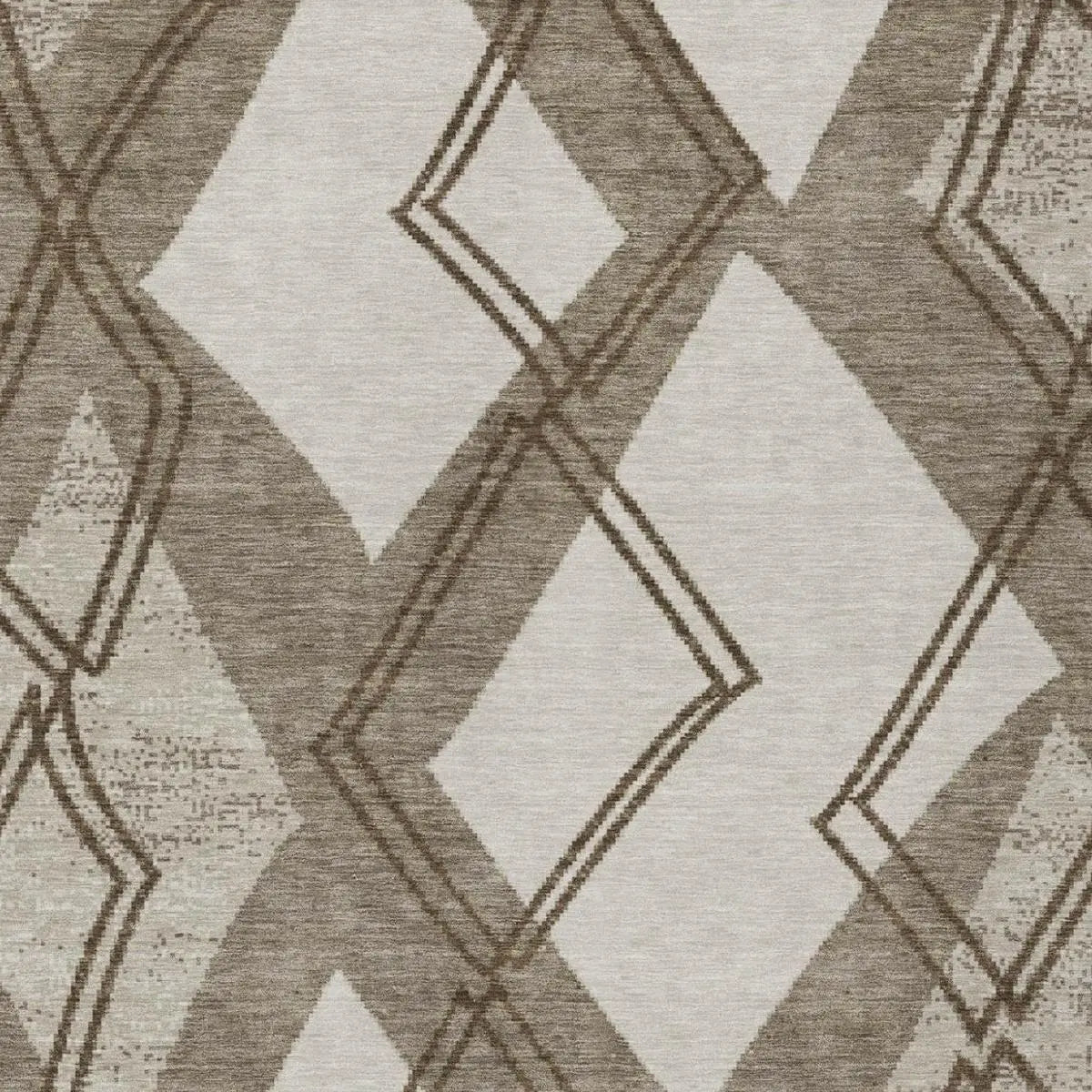 5' X 8' Linen And Ivory Geometric Washable Indoor Outdoor Area Rug Homeroots Outdoor