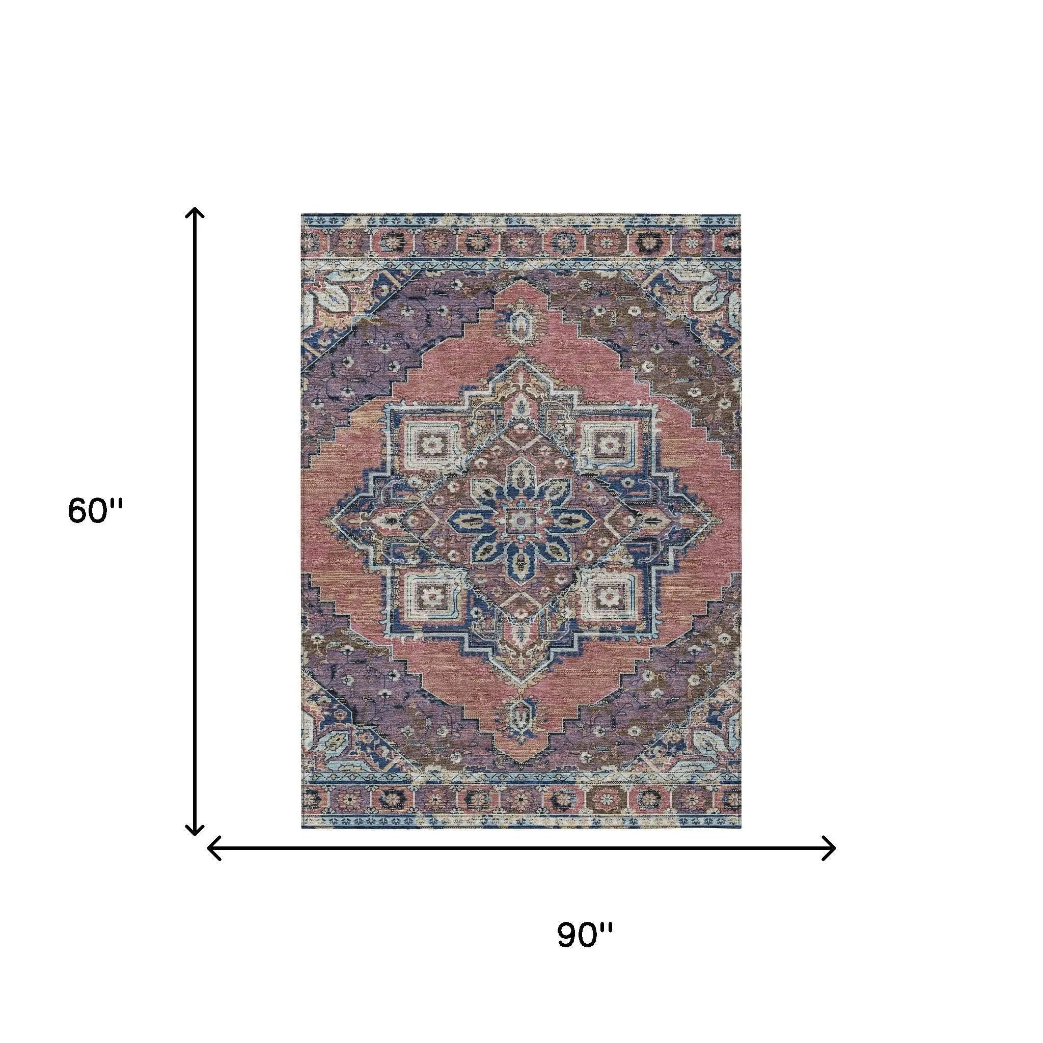 5' X 8' Merlot And Gold Oriental Washable Indoor Outdoor Area Rug Homeroots Outdoor
