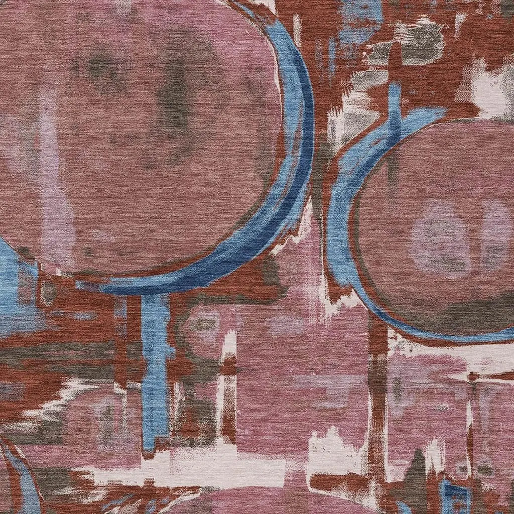 5' X 8' Merlot And Red Abstract Washable Indoor Outdoor Area Rug Homeroots Outdoor