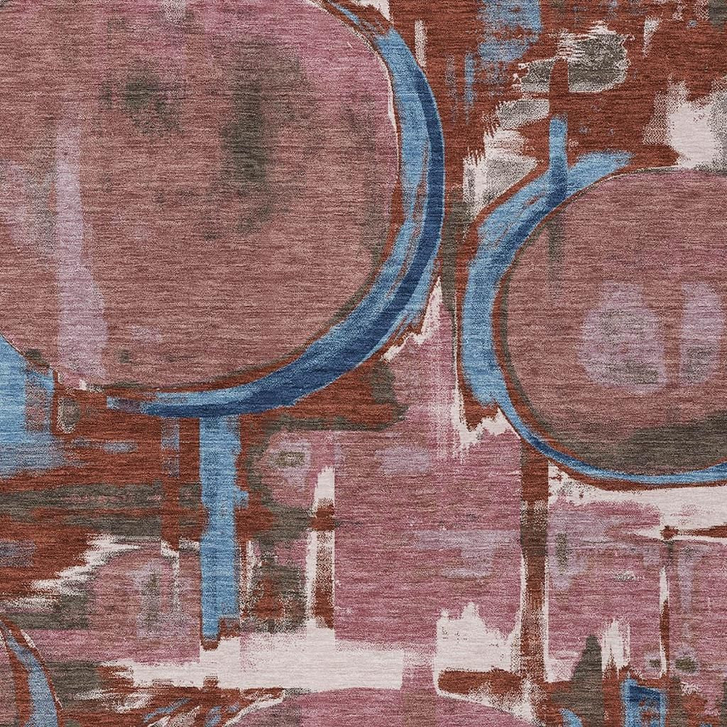 5' X 8' Merlot And Red Abstract Washable Indoor Outdoor Area Rug Homeroots Outdoor