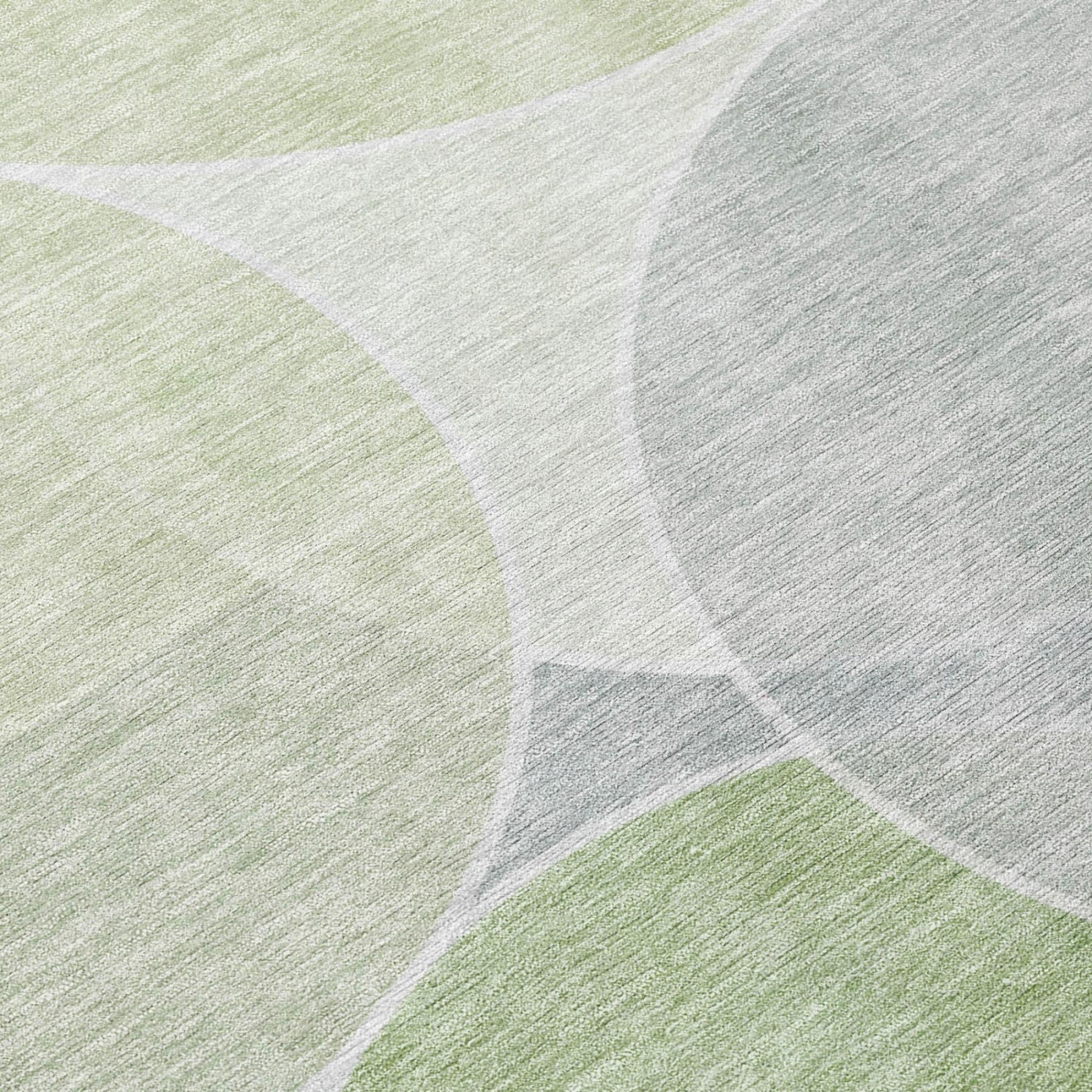 5' X 8' Mint Green And Green Geometric Washable Indoor Outdoor Area Rug Homeroots Outdoor
