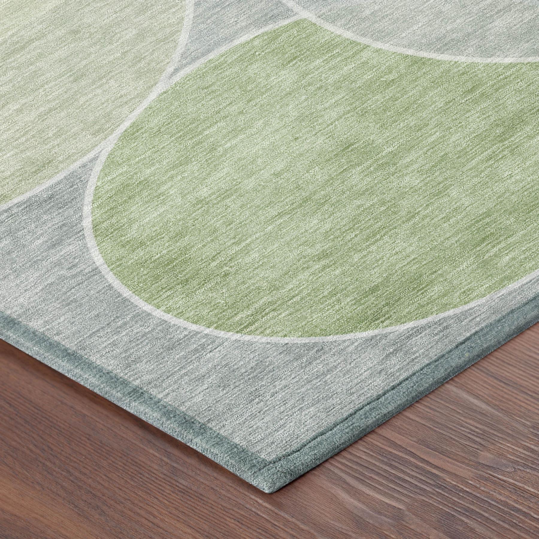5' X 8' Mint Green And Green Geometric Washable Indoor Outdoor Area Rug Homeroots Outdoor