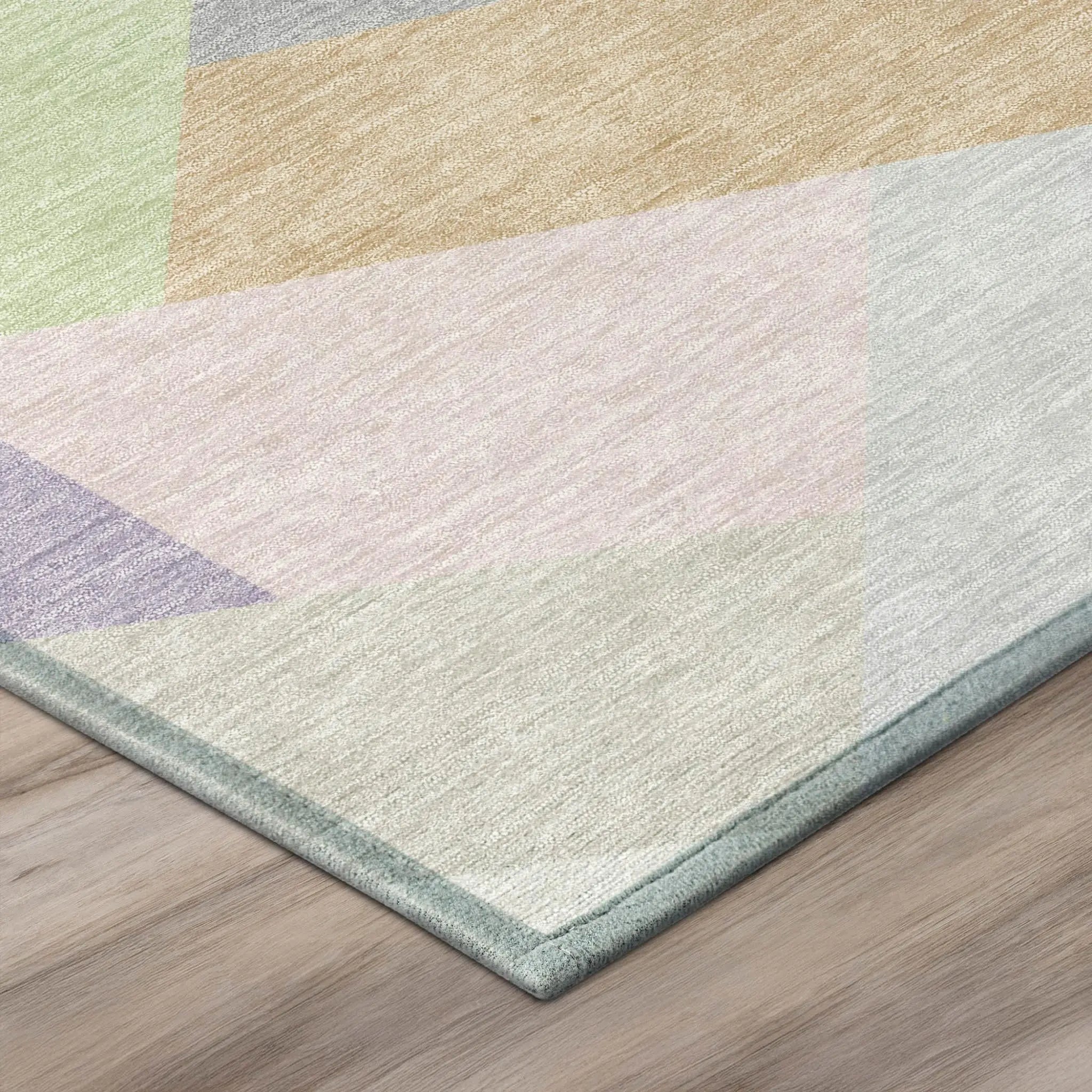 5' X 8' Mint Green And Green Geometric Washable Indoor Outdoor Area Rug Homeroots Outdoor