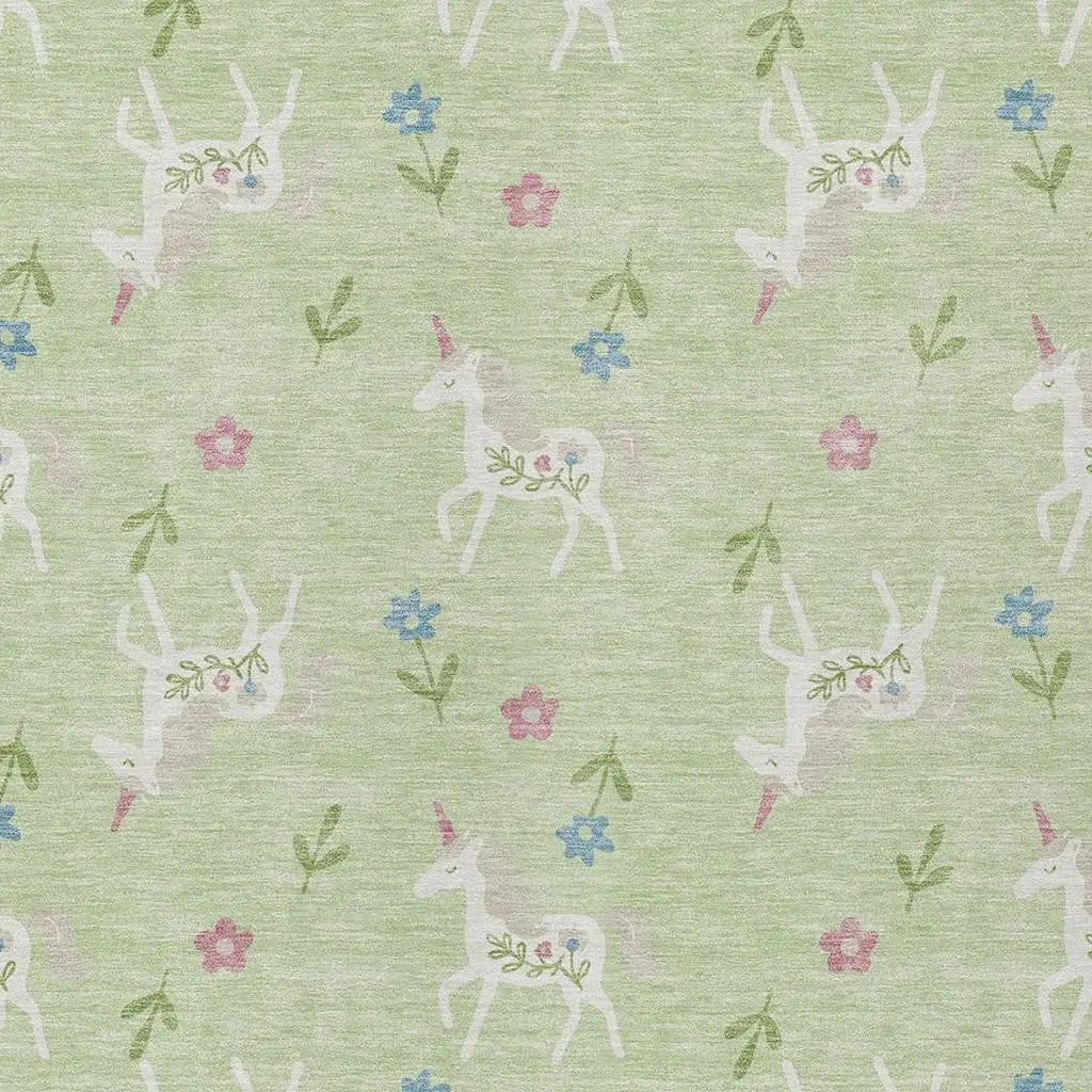 5' X 8' Mint Green And Ivory Floral Washable Indoor Outdoor Area Rug Homeroots Outdoor