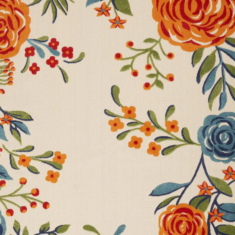 5' X 8' Multicolor Floral Stain Resistant Non Skid Area Rug Homeroots Outdoor
