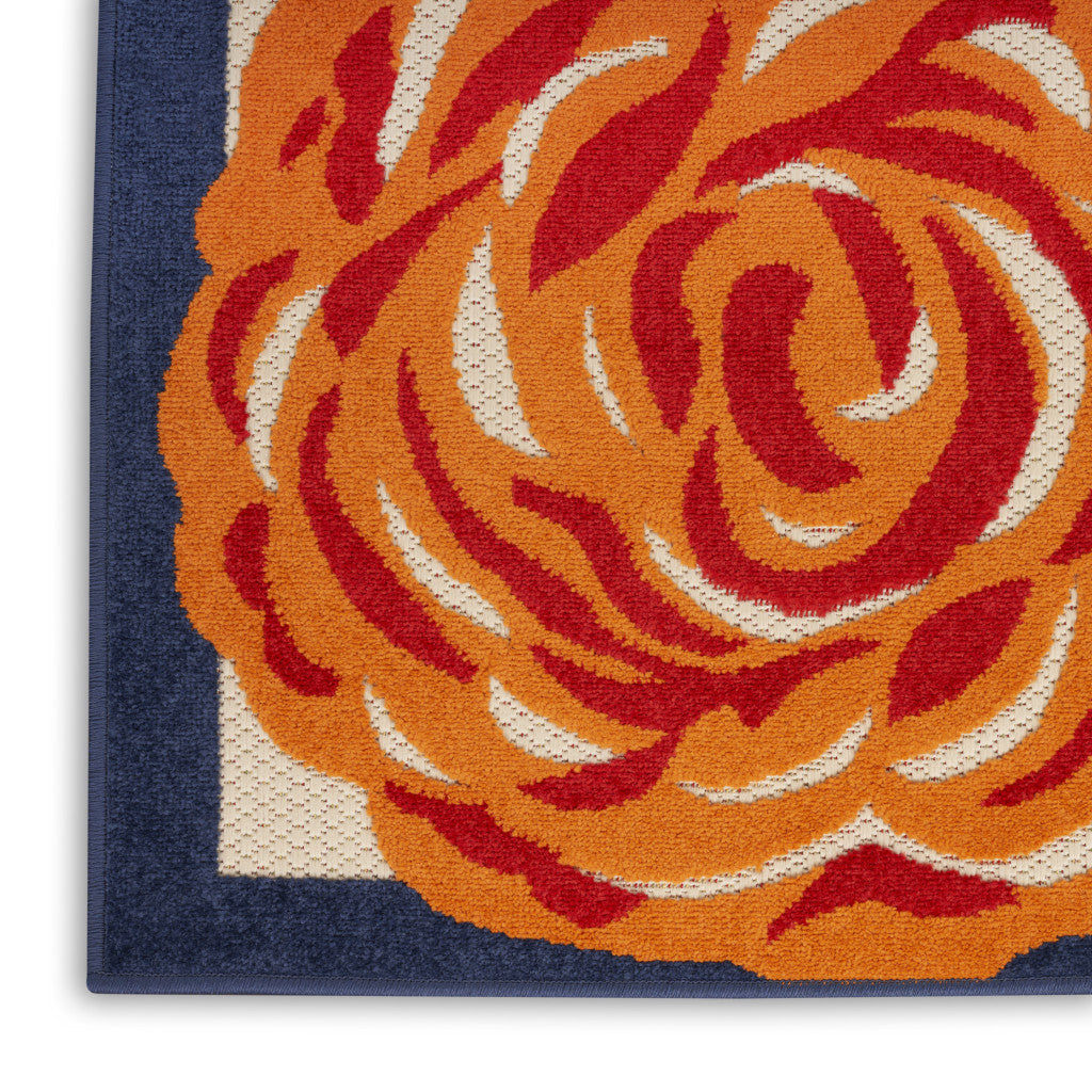5' X 8' Multicolor Floral Stain Resistant Non Skid Area Rug Homeroots Outdoor