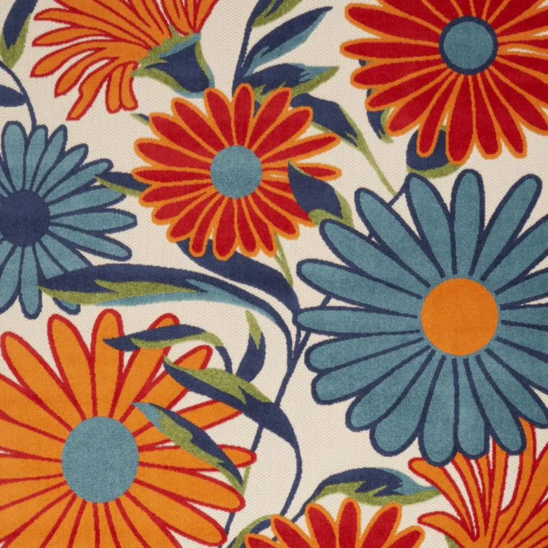 5' X 8' Multicolor Floral Stain Resistant Non Skid Area Rug Homeroots Outdoor