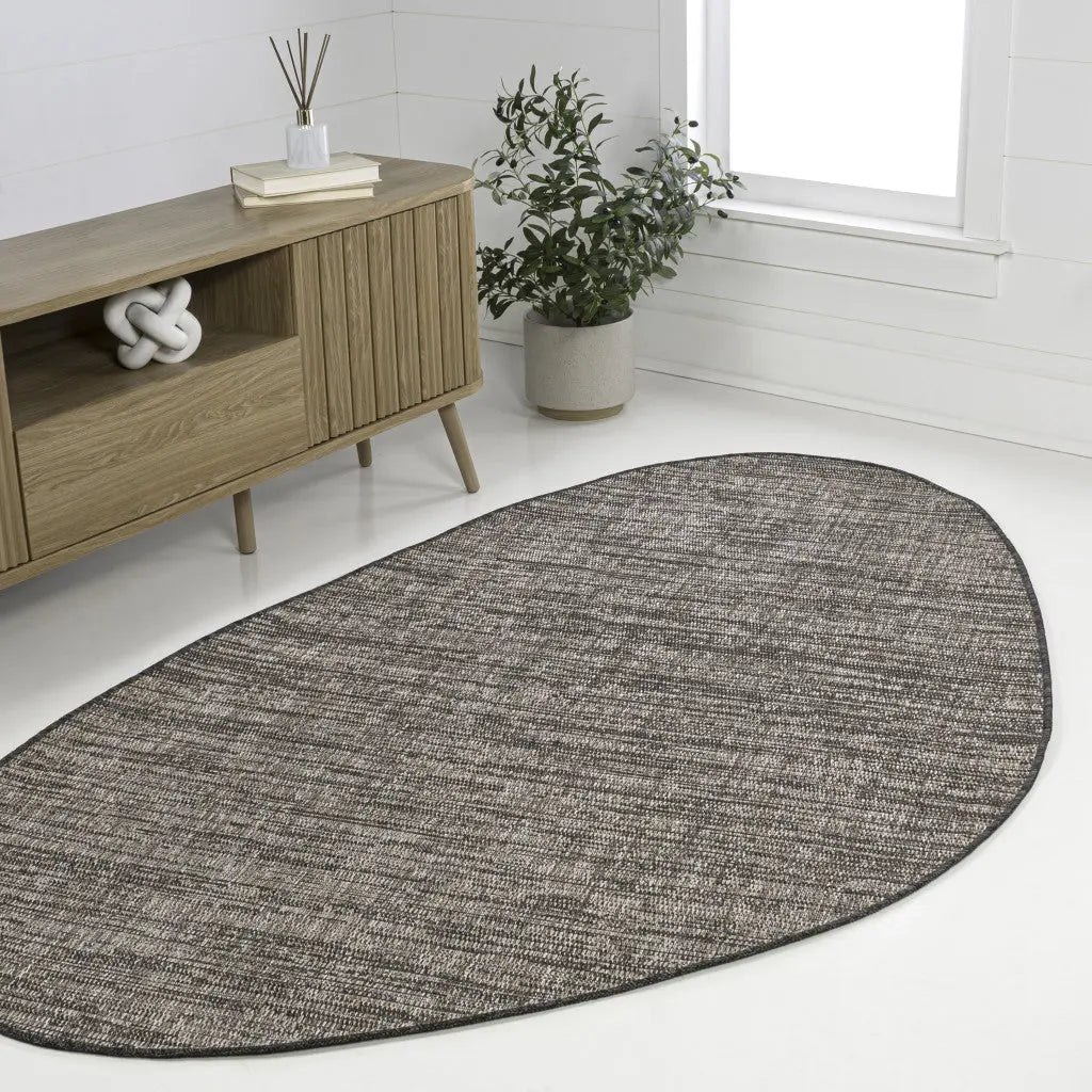 5' X 8' Natural And Black Medallion Indoor Outdoor Area Rug Homeroots Outdoor