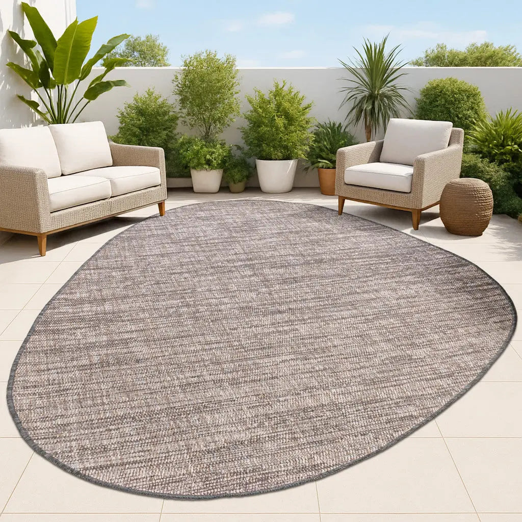 5' X 8' Natural And Black Medallion Indoor Outdoor Area Rug Homeroots Outdoor