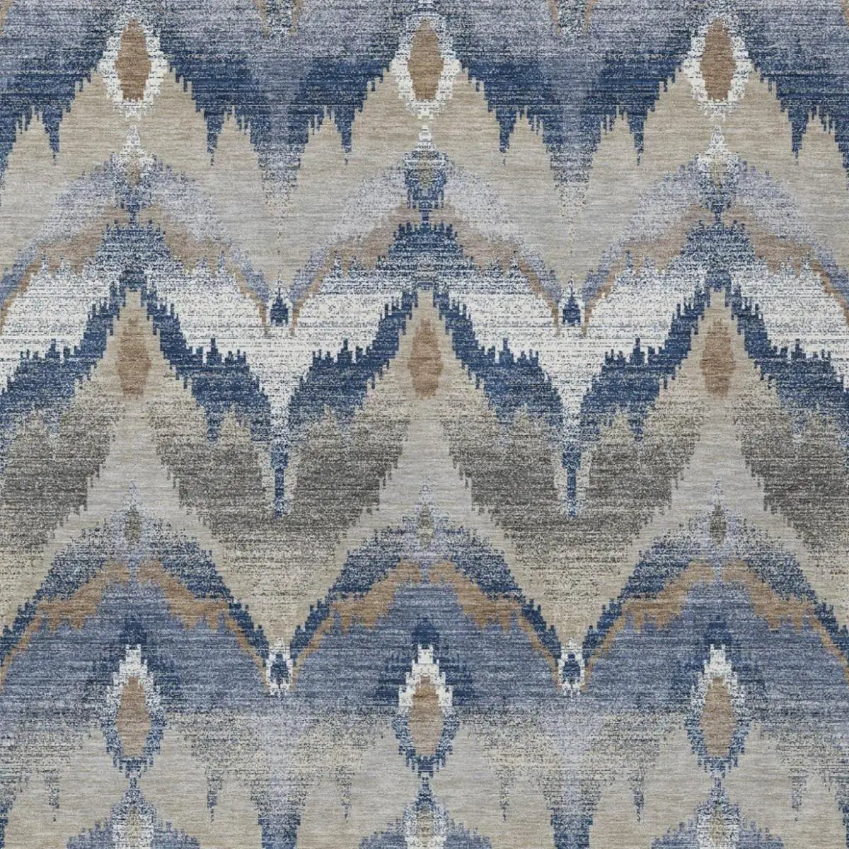 5' X 8' Navy Blue And Blue Abstract Washable Indoor Outdoor Area Rug Homeroots Outdoor