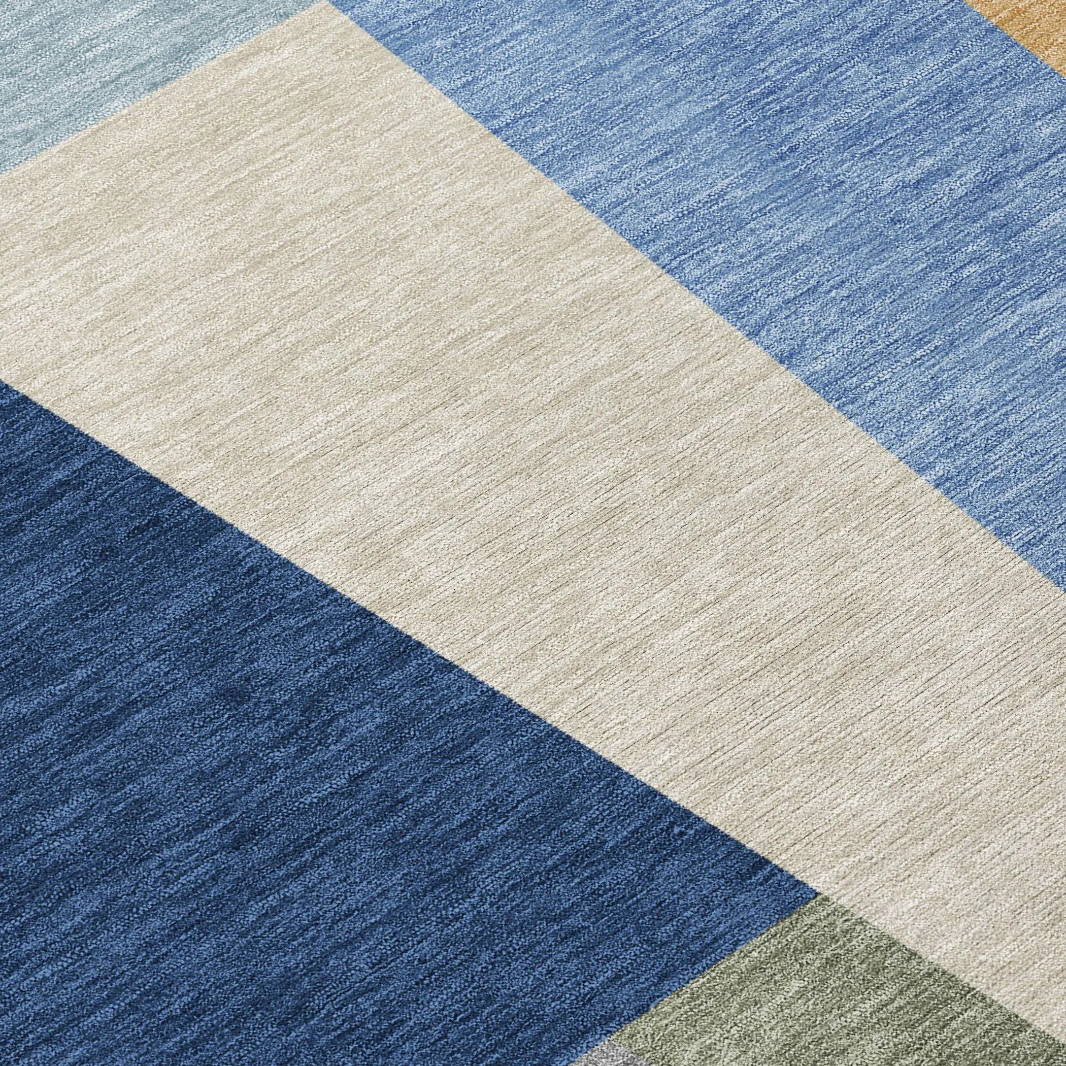 5' X 8' Navy Blue And Blue Geometric Washable Indoor Outdoor Area Rug Homeroots Outdoor