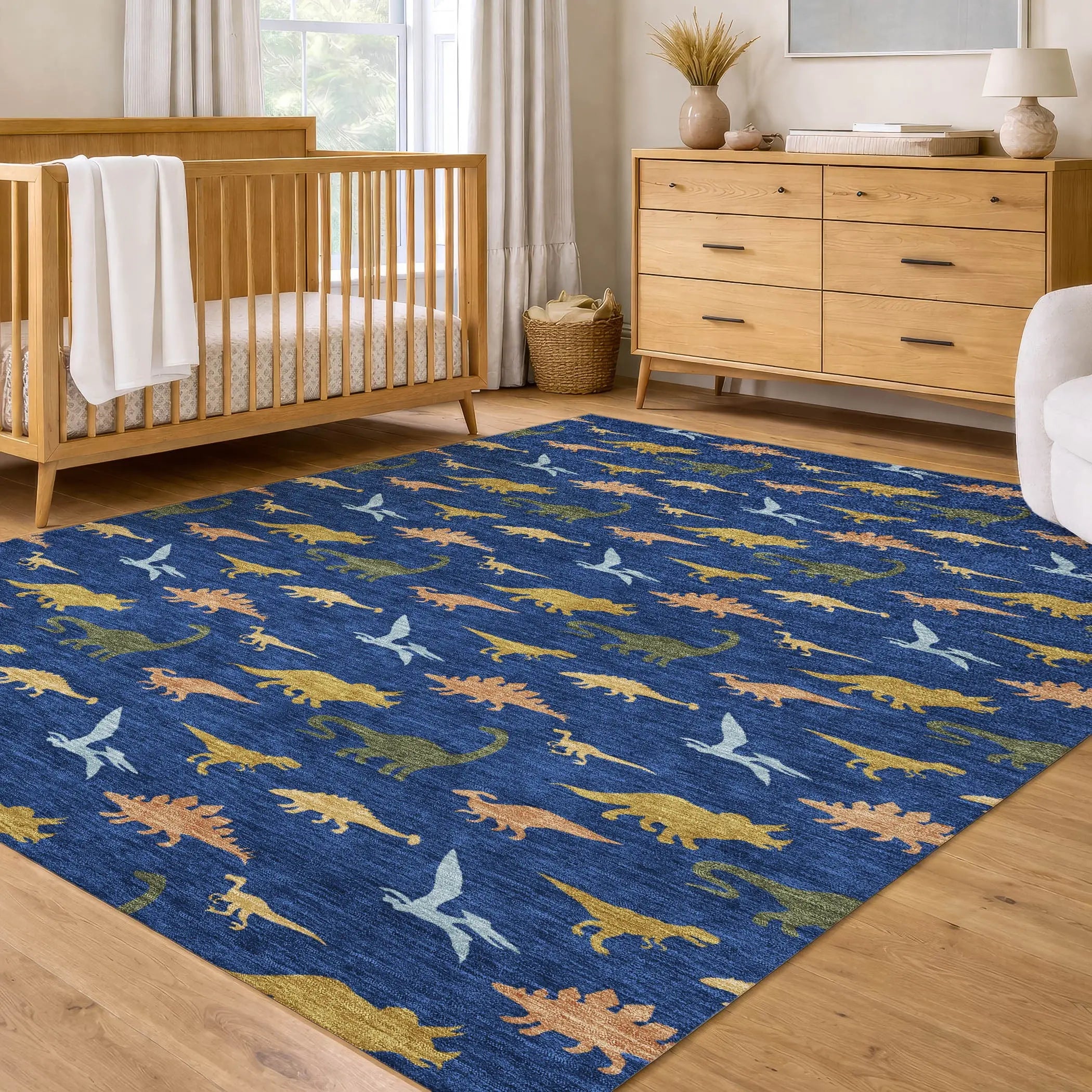 5' X 8' Navy Blue And Blue Geometric Washable Indoor Outdoor Area Rug Homeroots Outdoor