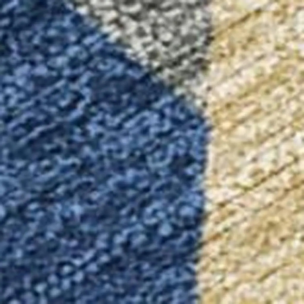 5' X 8' Navy Blue And Blue Geometric Washable Indoor Outdoor Area Rug Homeroots Outdoor