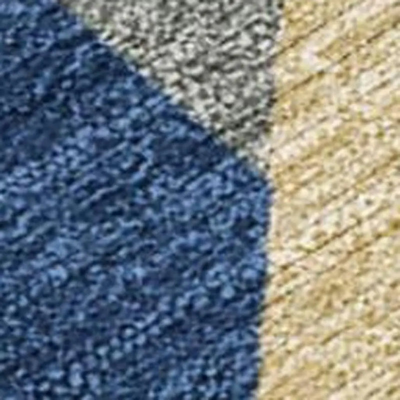 5' X 8' Navy Blue And Blue Geometric Washable Indoor Outdoor Area Rug Homeroots Outdoor