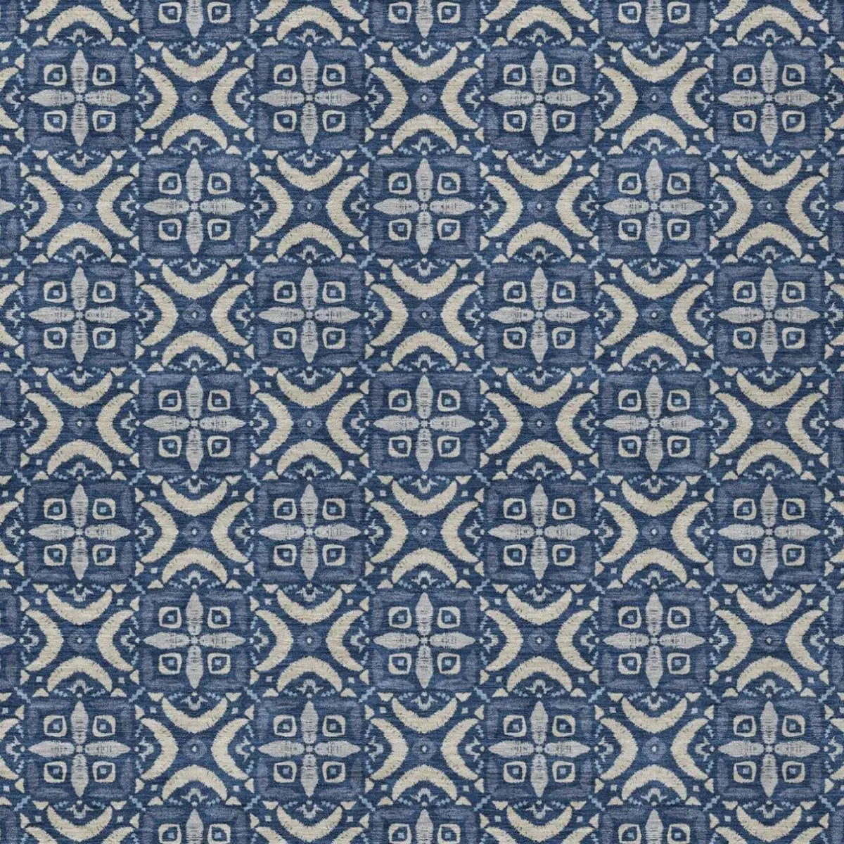 5' X 8' Navy Blue And Blue Geometric Washable Indoor Outdoor Area Rug Homeroots Outdoor