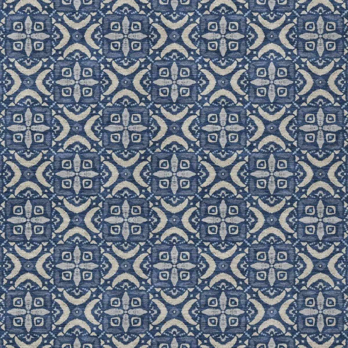5' X 8' Navy Blue And Blue Geometric Washable Indoor Outdoor Area Rug Homeroots Outdoor