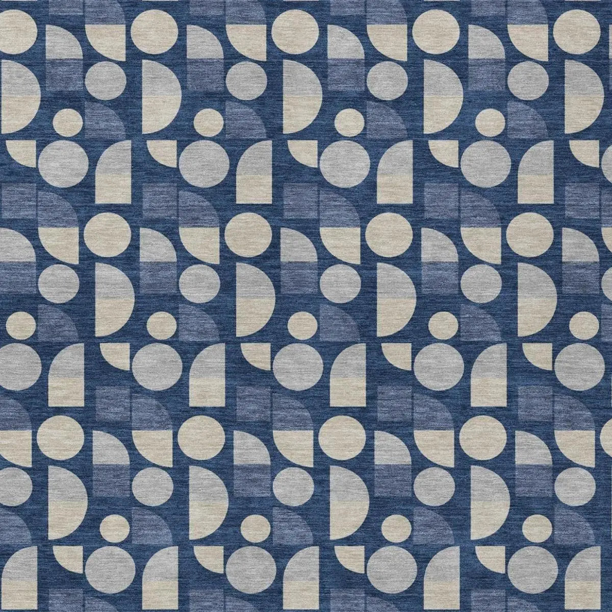 5' X 8' Navy Blue And Blue Geometric Washable Indoor Outdoor Area Rug Homeroots Outdoor