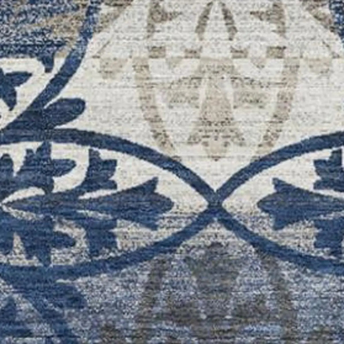 5' X 8' Navy Blue And Blue Oriental Washable Indoor Outdoor Area Rug Homeroots Outdoor
