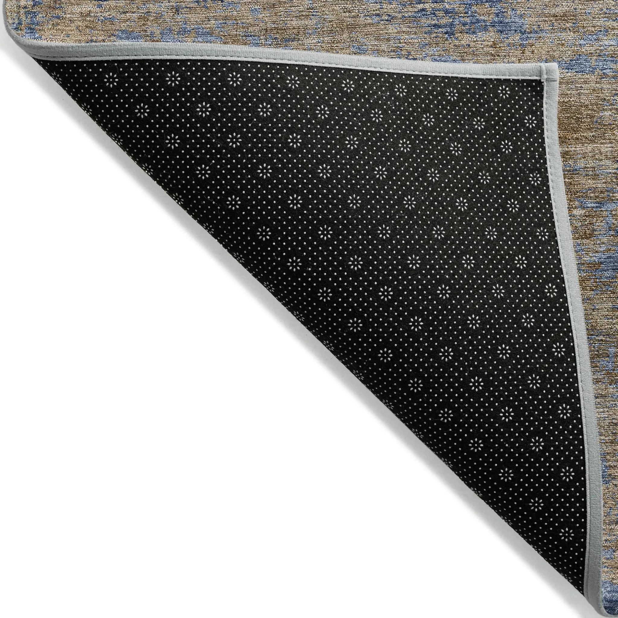 5' X 8' Navy Blue And Brown Abstract Washable Indoor Outdoor Area Rug Homeroots Outdoor