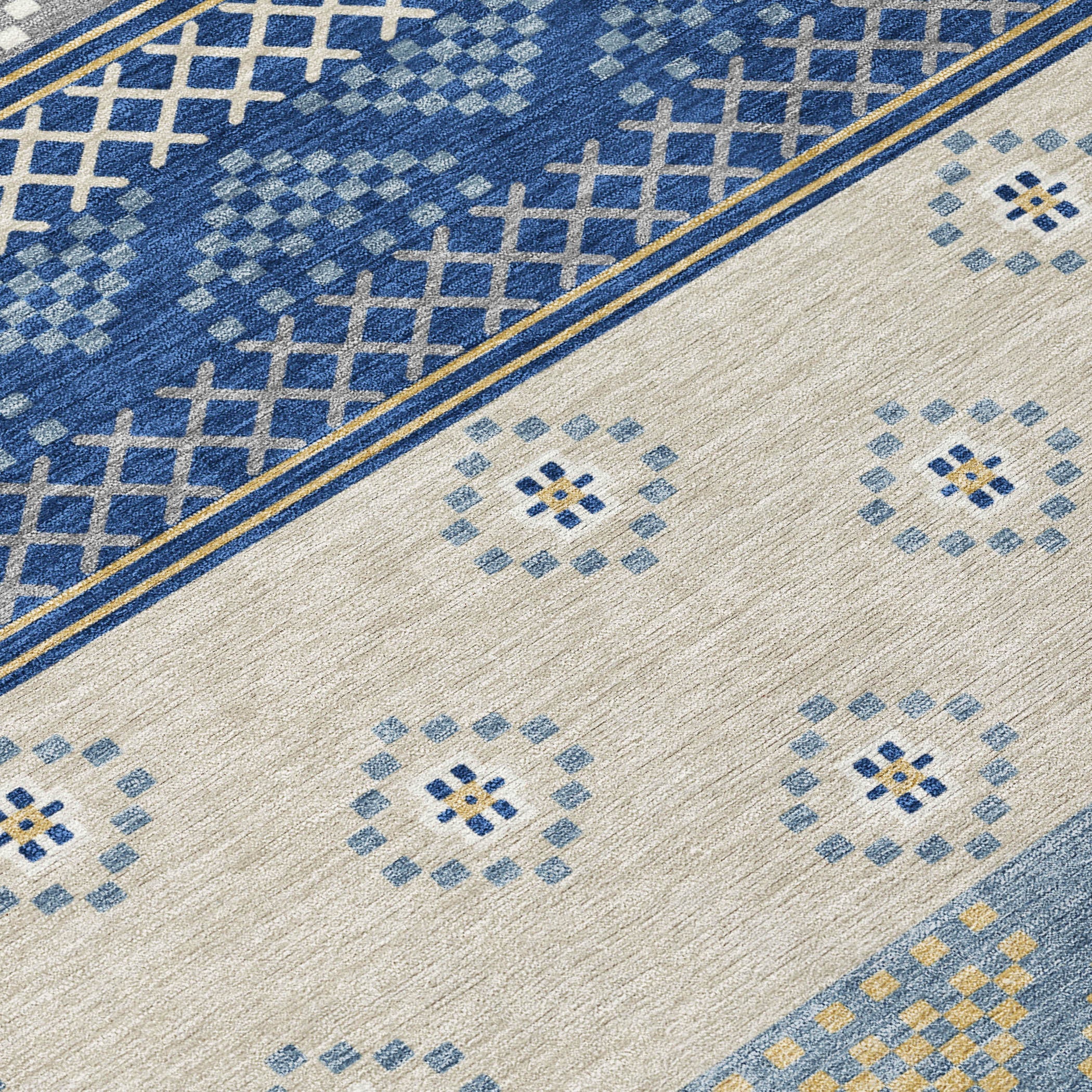5' X 8' Navy Blue And Copper Striped Washable Indoor Outdoor Area Rug Homeroots Outdoor
