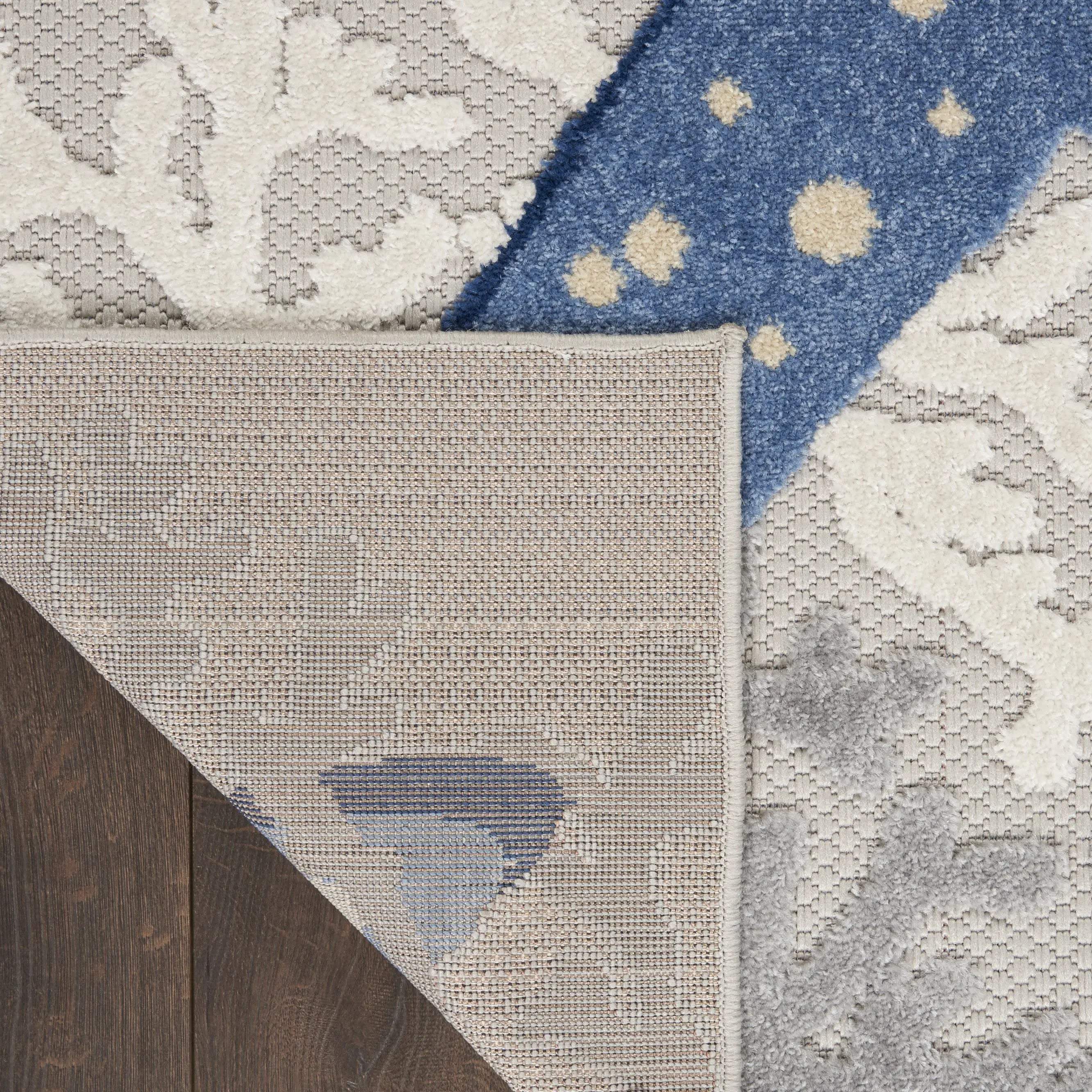 5' X 8' Navy Blue And Gray Starfish Indoor Outdoor Area Rug Homeroots Outdoor