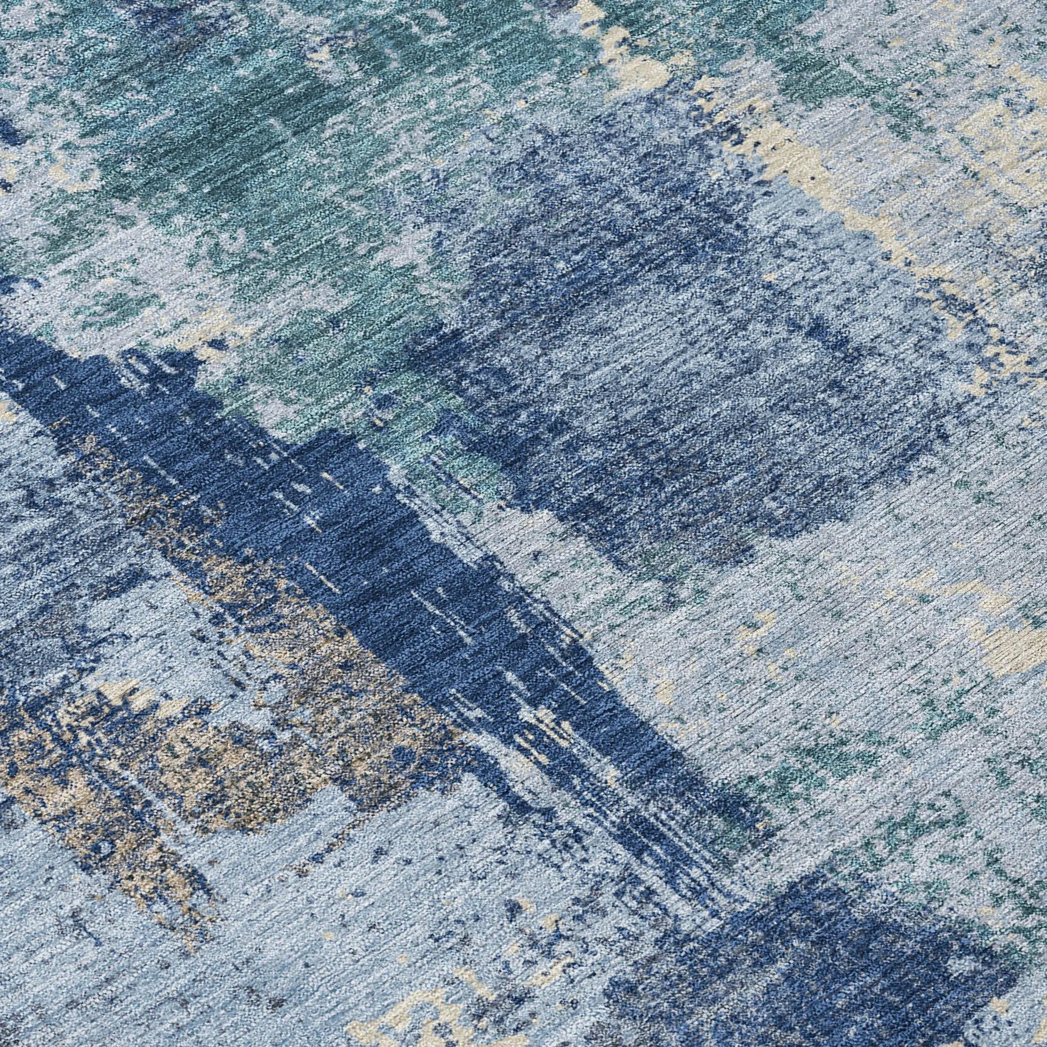 5' X 8' Navy Blue And Ivory Abstract Washable Indoor Outdoor Area Rug Homeroots Outdoor