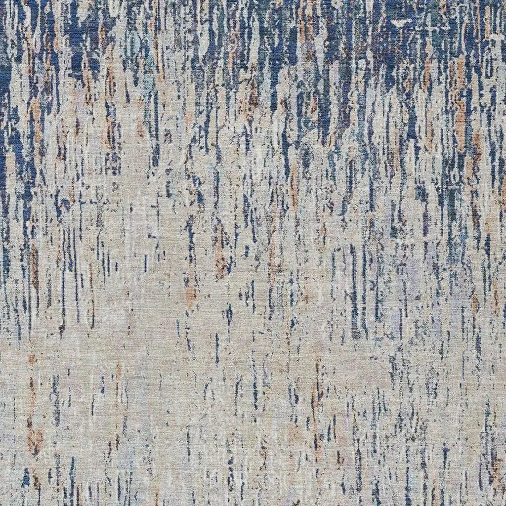 5' X 8' Navy Blue And Taupe Striped Washable Indoor Outdoor Area Rug Homeroots Outdoor