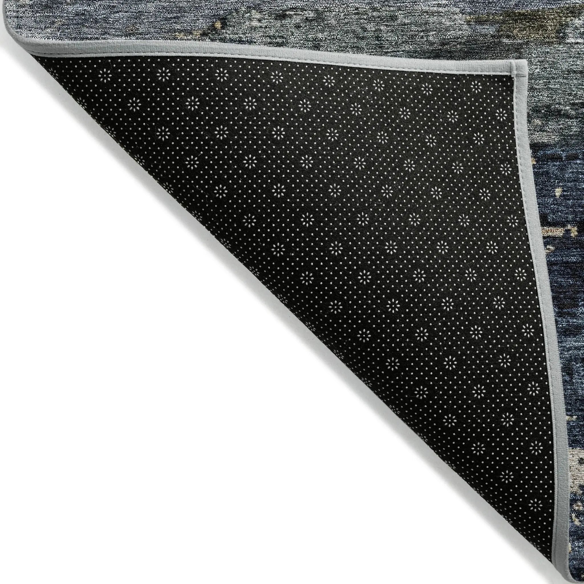 5' X 8' Navy Blue Gray And Black Abstract Washable Indoor Outdoor Area Rug Homeroots Outdoor