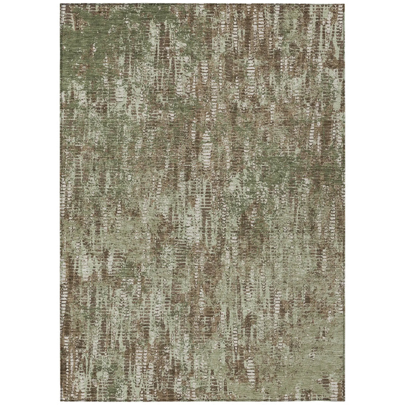 5' X 8' Olive Green And Graphite Abstract Washable Indoor Outdoor Area Rug Homeroots Outdoor