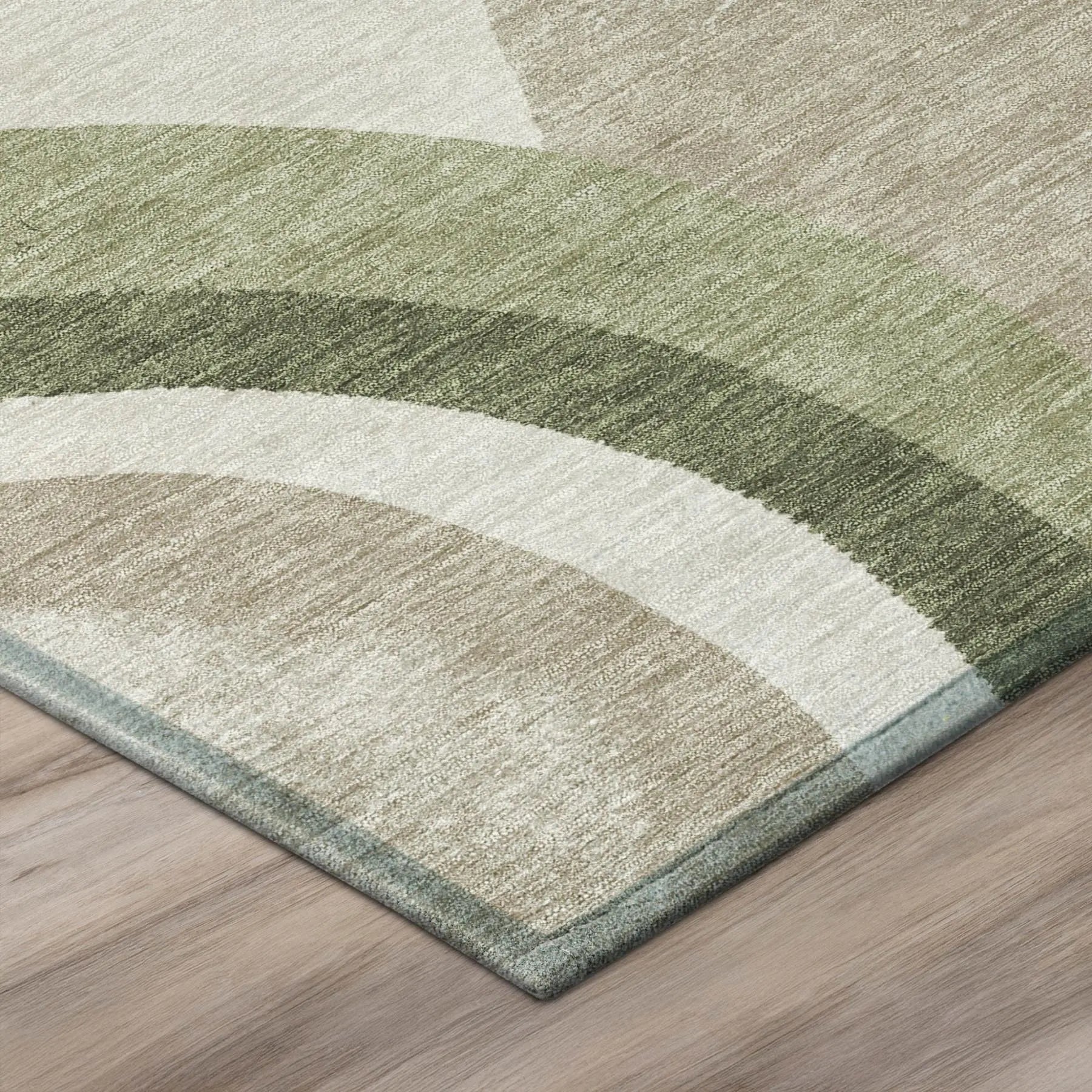 5' X 8' Olive Green And Green Abstract Washable Indoor Outdoor Area Rug Homeroots Outdoor