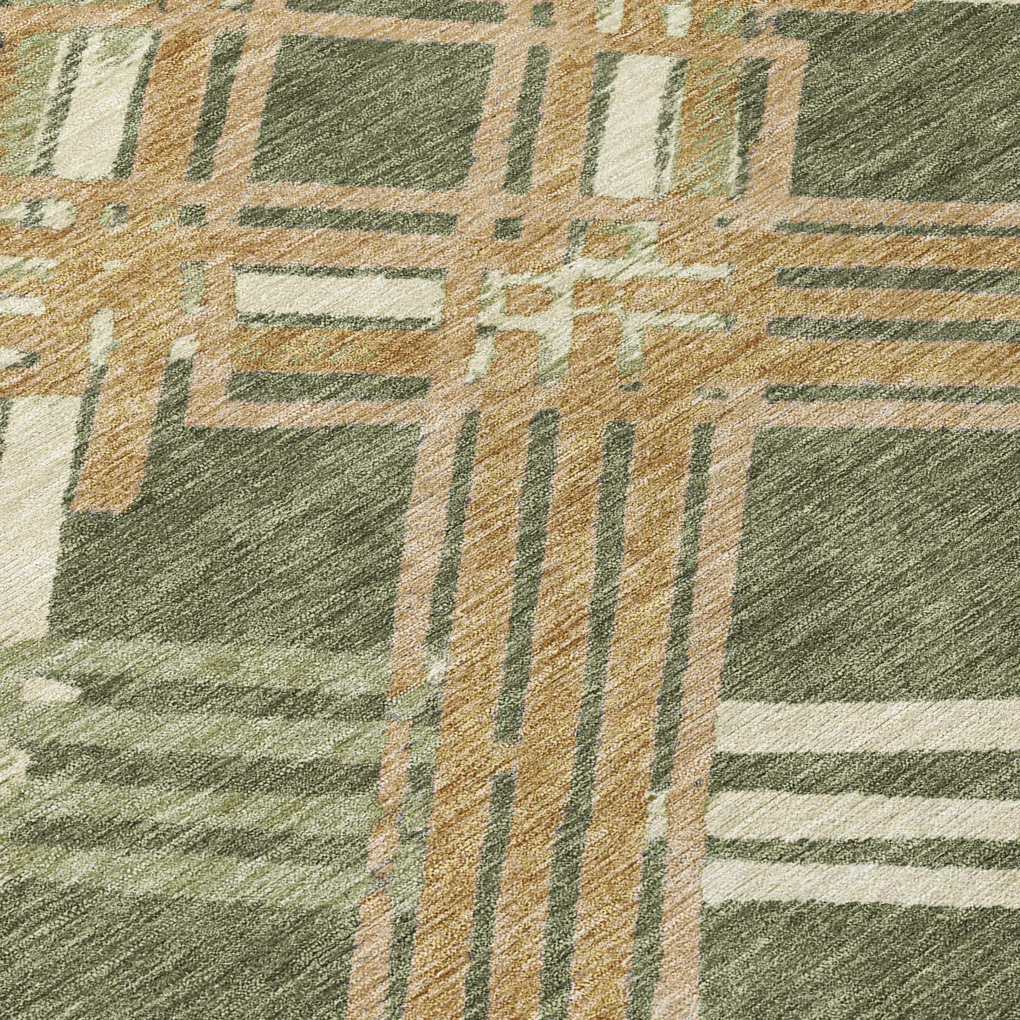 5' X 8' Olive Green And Ivory Geometric Washable Indoor Outdoor Area Rug Homeroots Outdoor